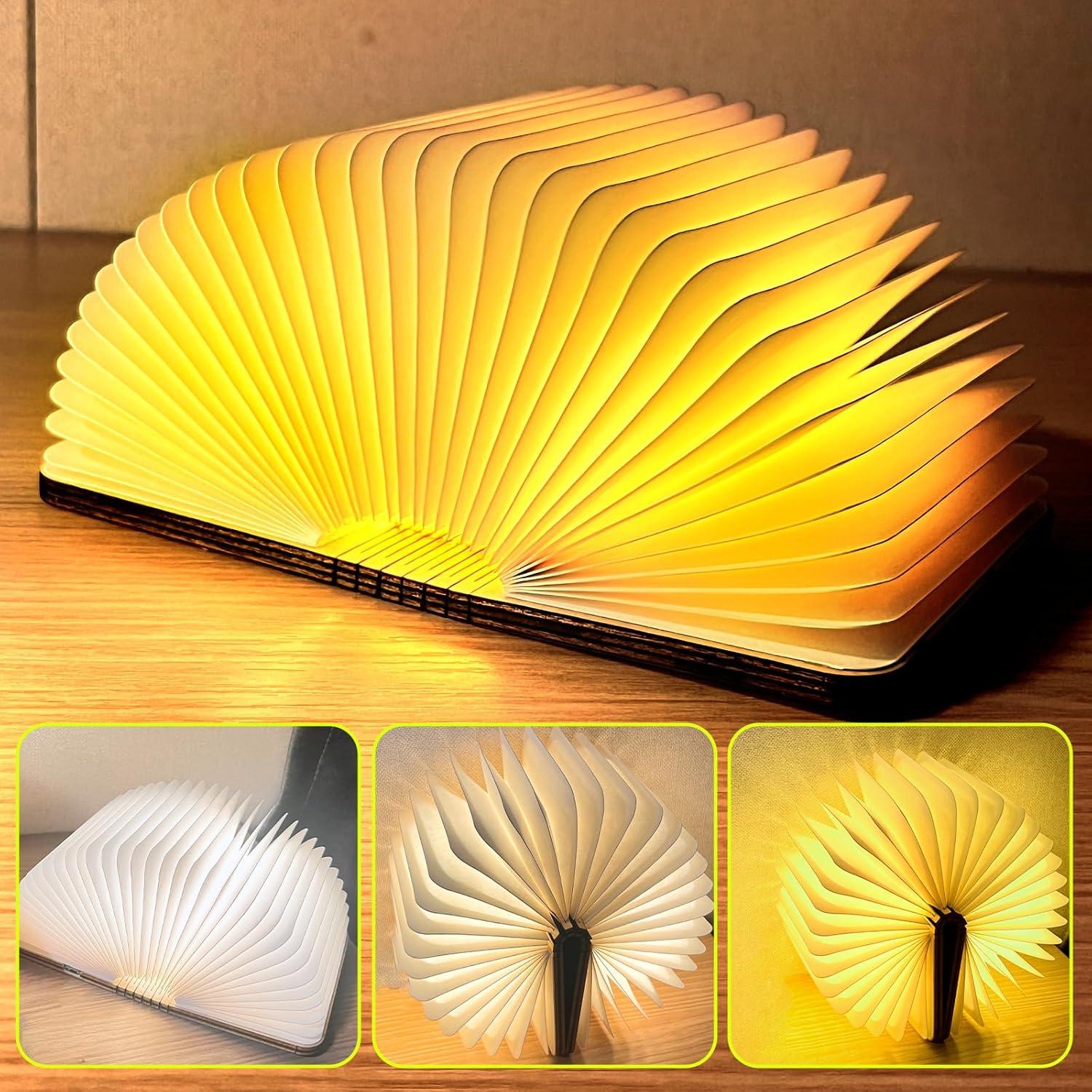 Lámpara de Libro Plegable DLUFYEI LED Recargable USB 3 Colores