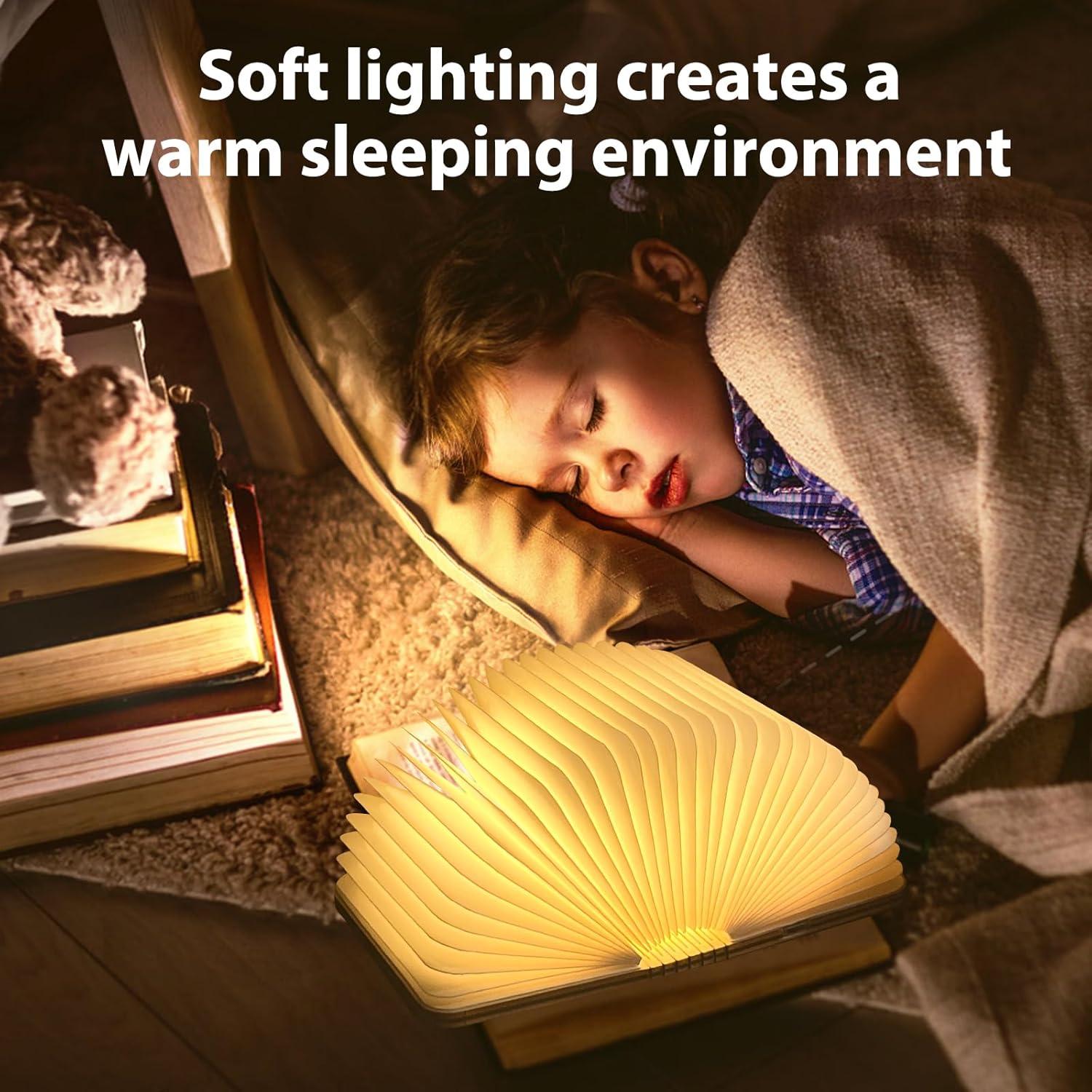 Lámpara de Libro Plegable DLUFYEI LED Recargable USB 3 Colores