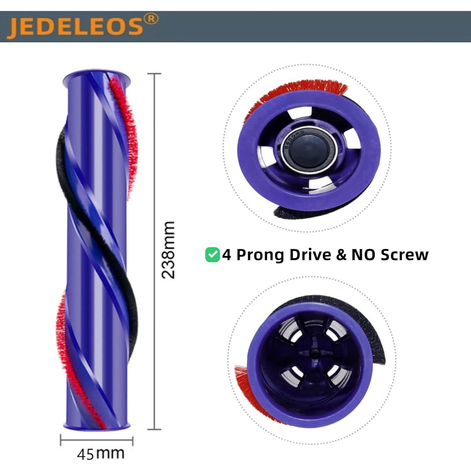 Rodillo de Cepillo JEDELEOS para Aspiradora Dyson V6 V7 4.5cm