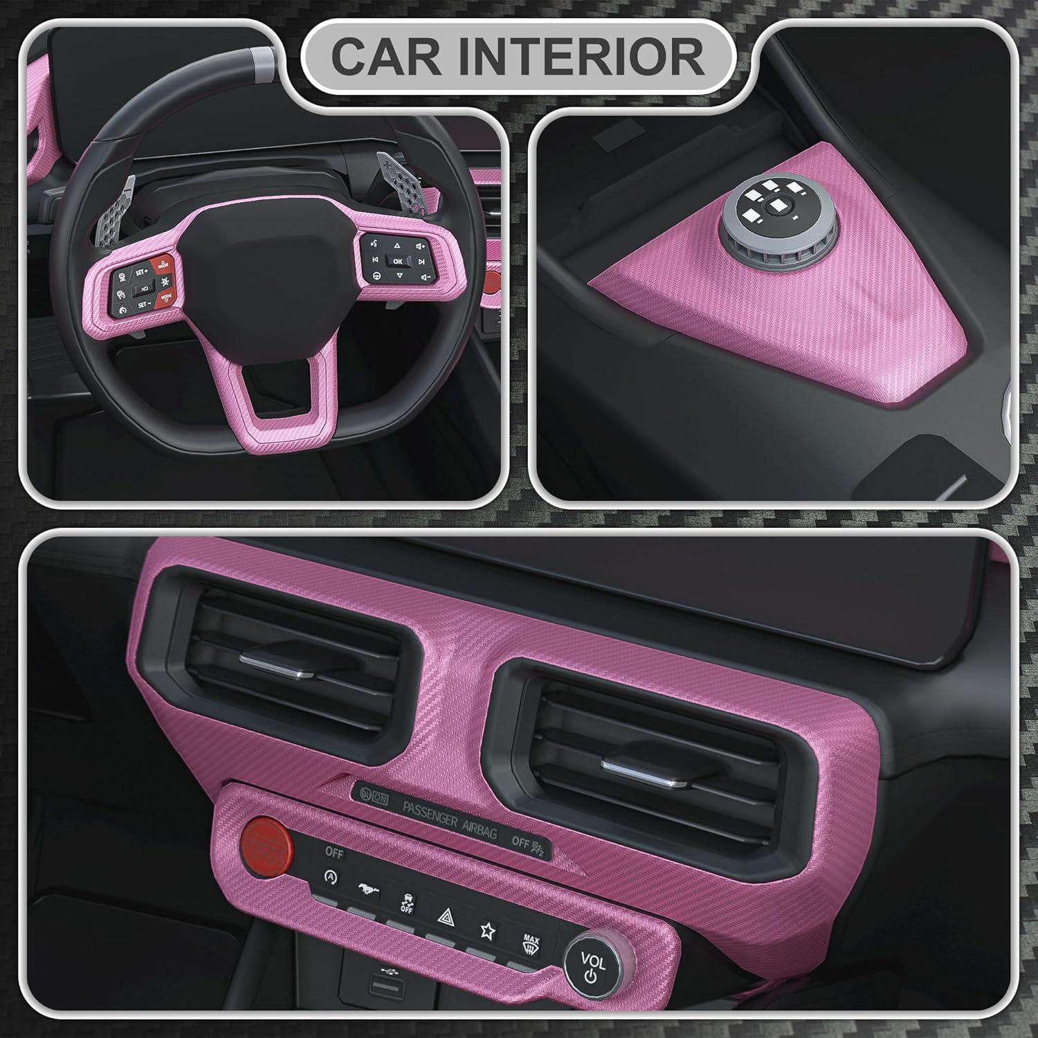 Vinilo de Fibra de Carbono 3D Lypumso Rosa 0.3m x 1.5m