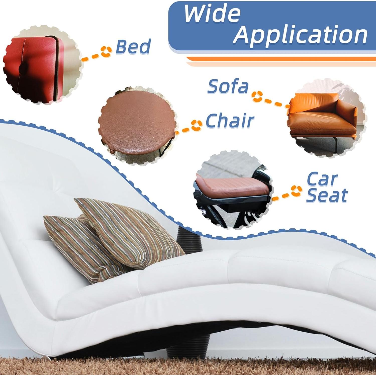 Parche de Reparación de Cuero Autoadhesivo Silllule 20x119 cm Verde Militar