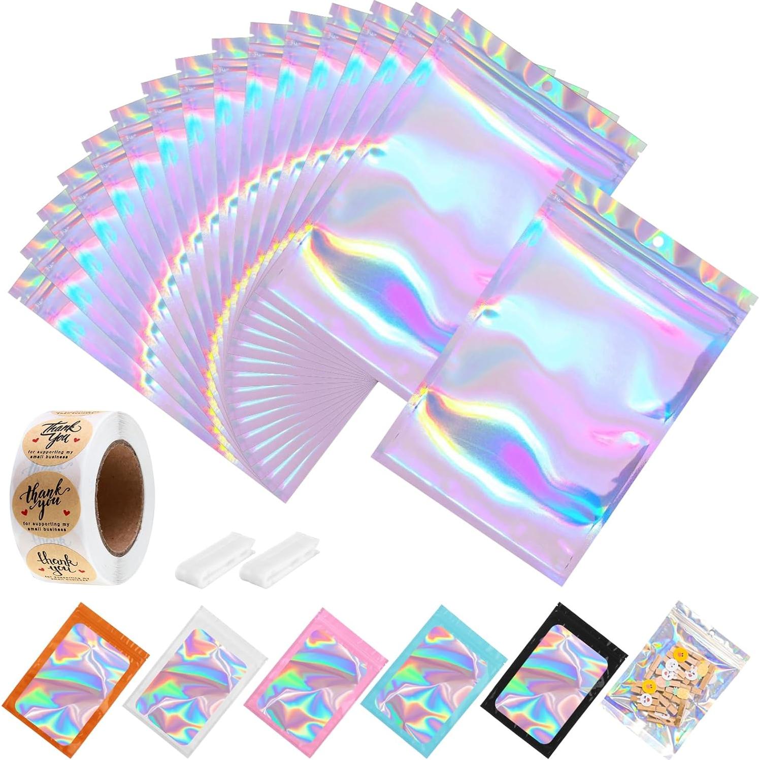 150 Bolsas Mylar Holográficas 10x15 cm Reutilizables Lucpur