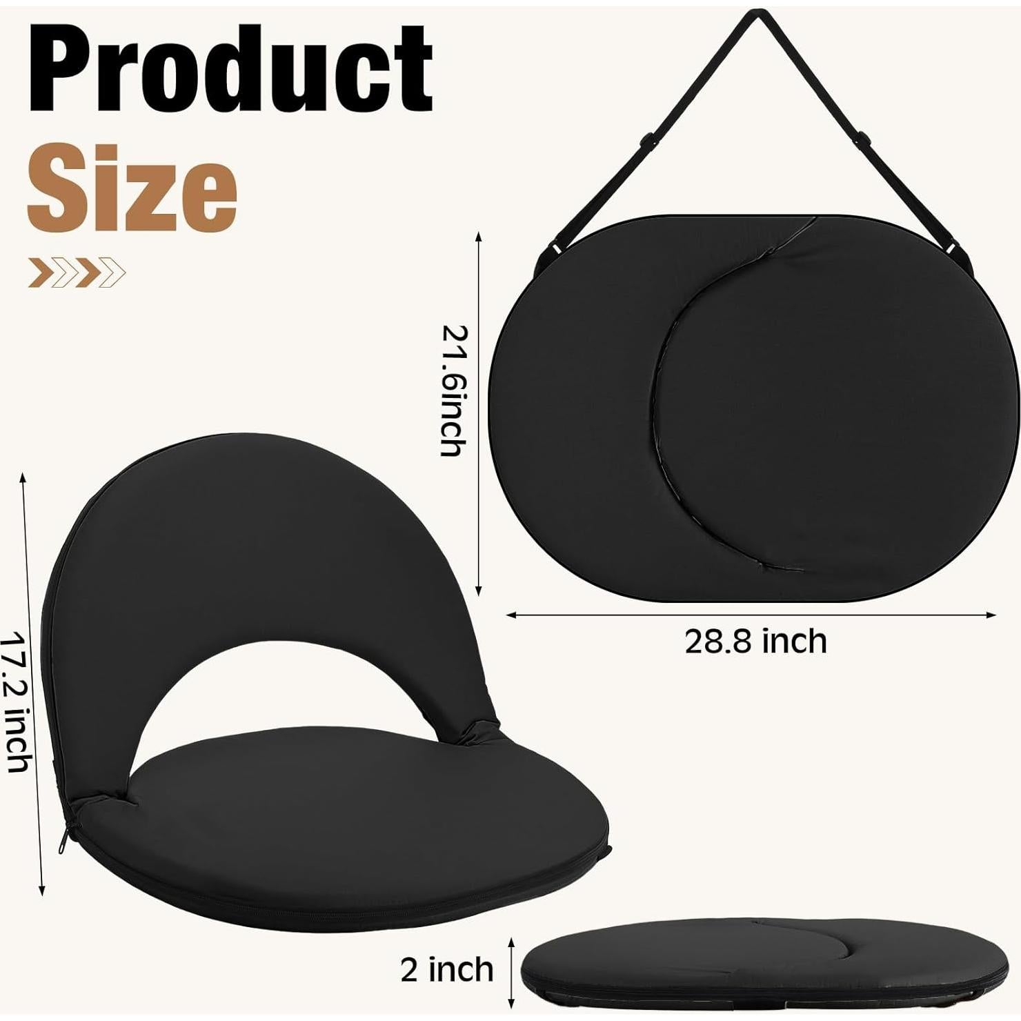 Sillas de Graderías Plegables Cinnvoice 2 Pcs Reclinables 5 Posiciones