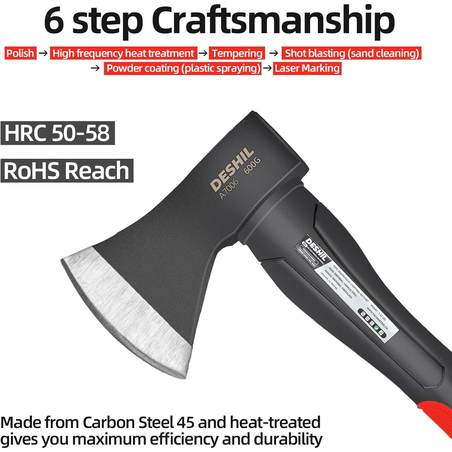 Hacha de Corte DESHIL 15" (38.1 cm) Acero al Carbono Rojo