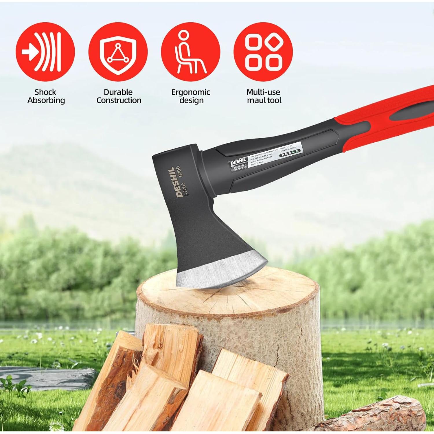 Hacha de Corte DESHIL 15" (38.1 cm) Acero al Carbono Rojo