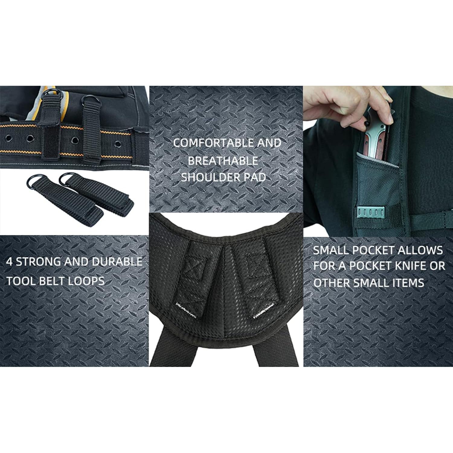 Cinturón de Herramientas KUNN con Tirantes Acolchados Negro