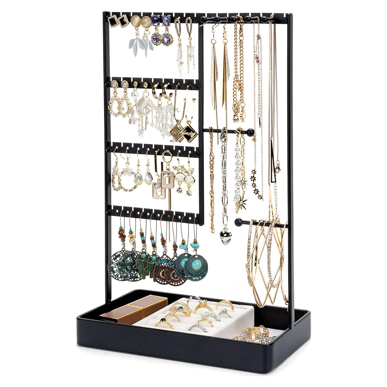 Organizador de Joyería PiQi-Grecge Negro 4 Niveles Metal