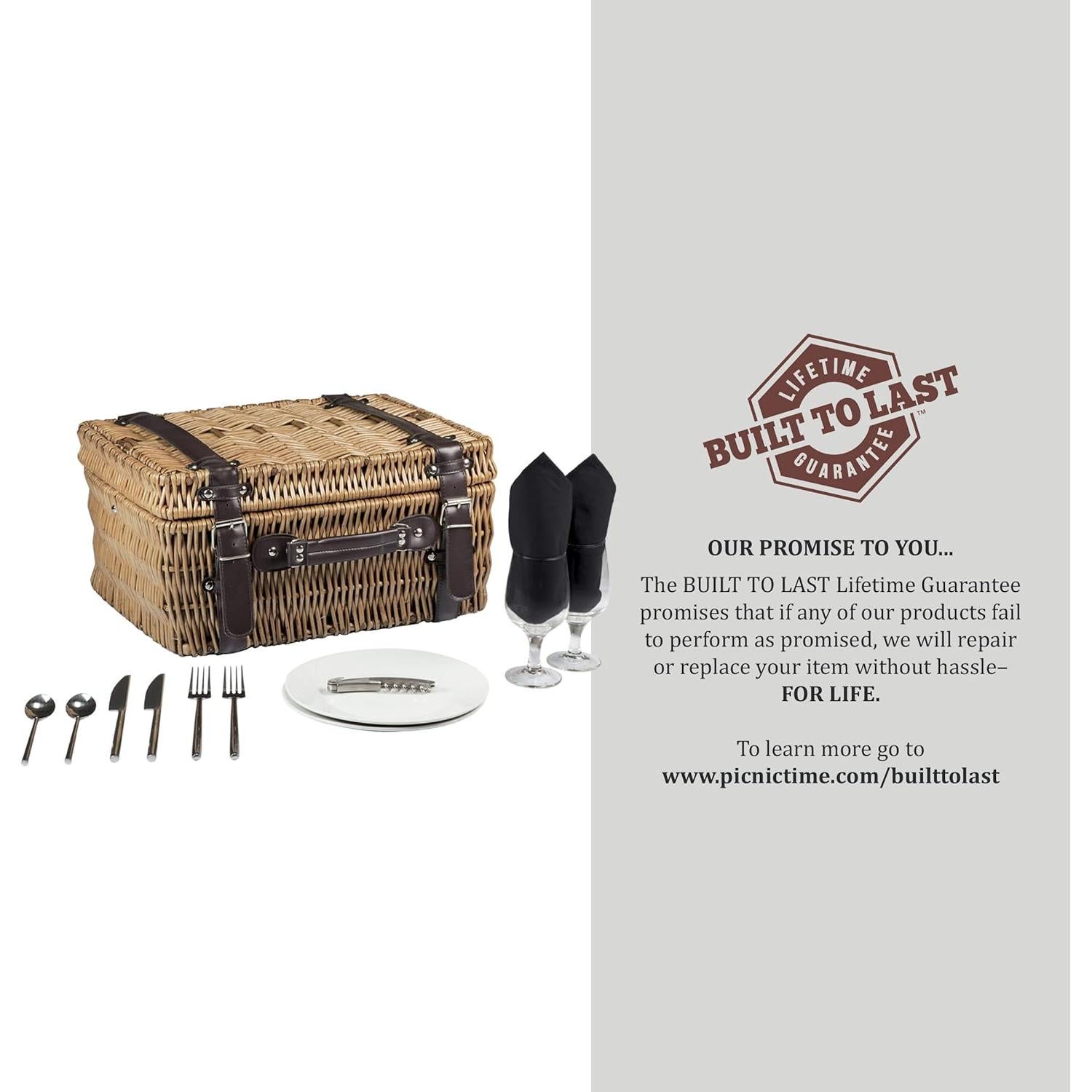 Cesta de Picnic de Mimbre PICNIC TIME Champion para 2 Personas