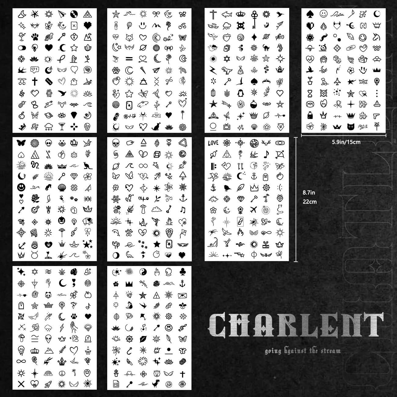 594 Tatuajes Temporales Pequeños CHARLENT Impermeables