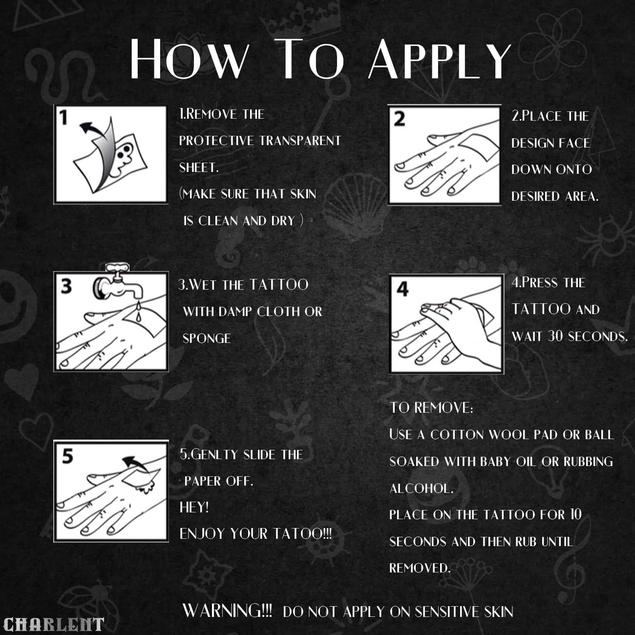 594 Tatuajes Temporales Pequeños CHARLENT Impermeables