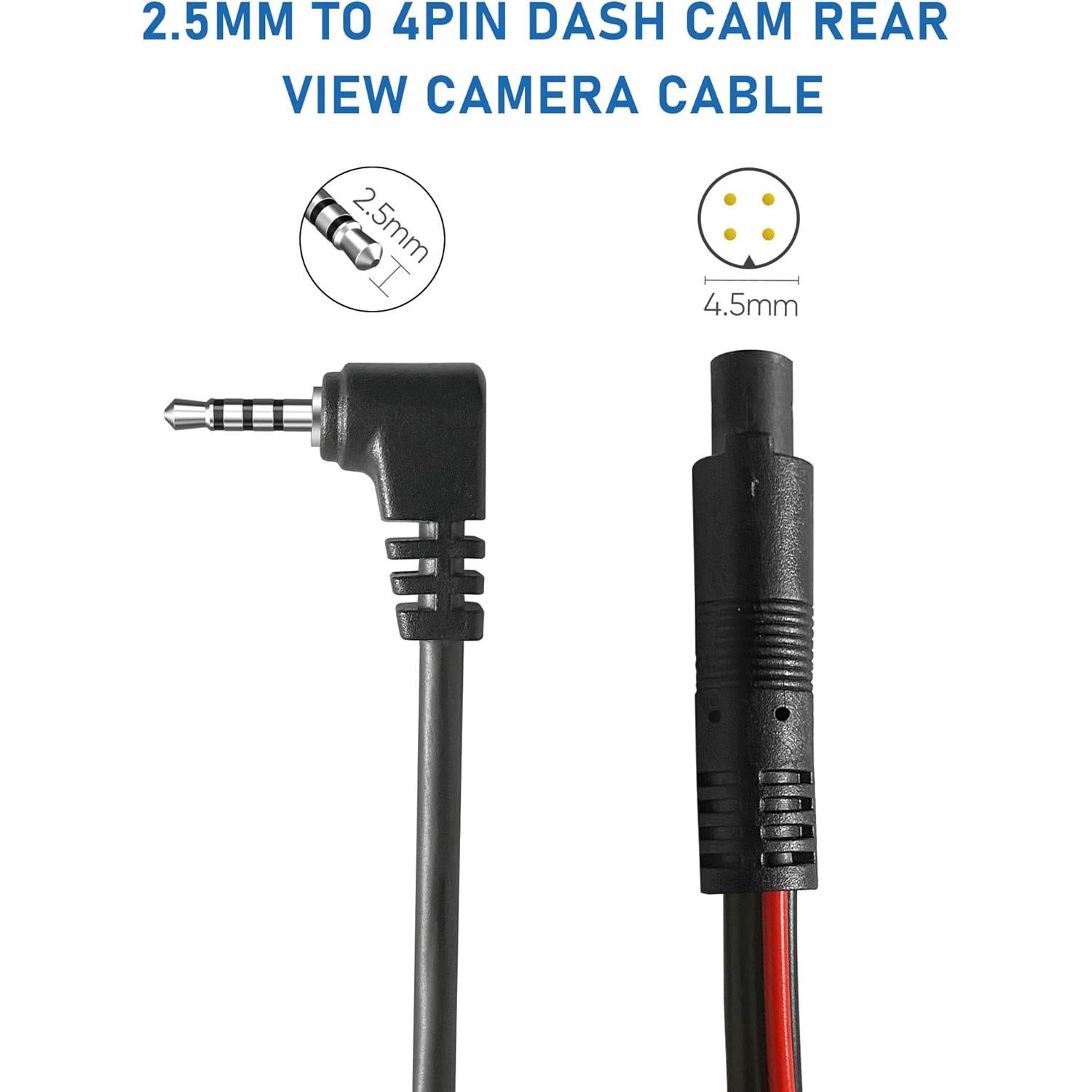 Cable de Cámara Trasera YQMAJIM 2.5mm a 4Pin 7.62m Cobre Puro