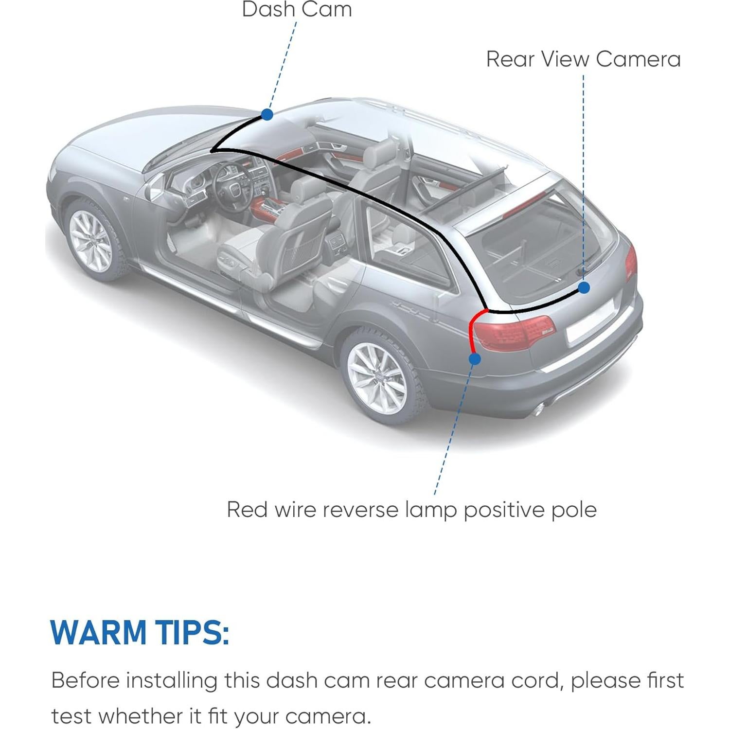 Cable de Cámara Trasera YQMAJIM 2.5mm a 4Pin 7.62m Cobre Puro
