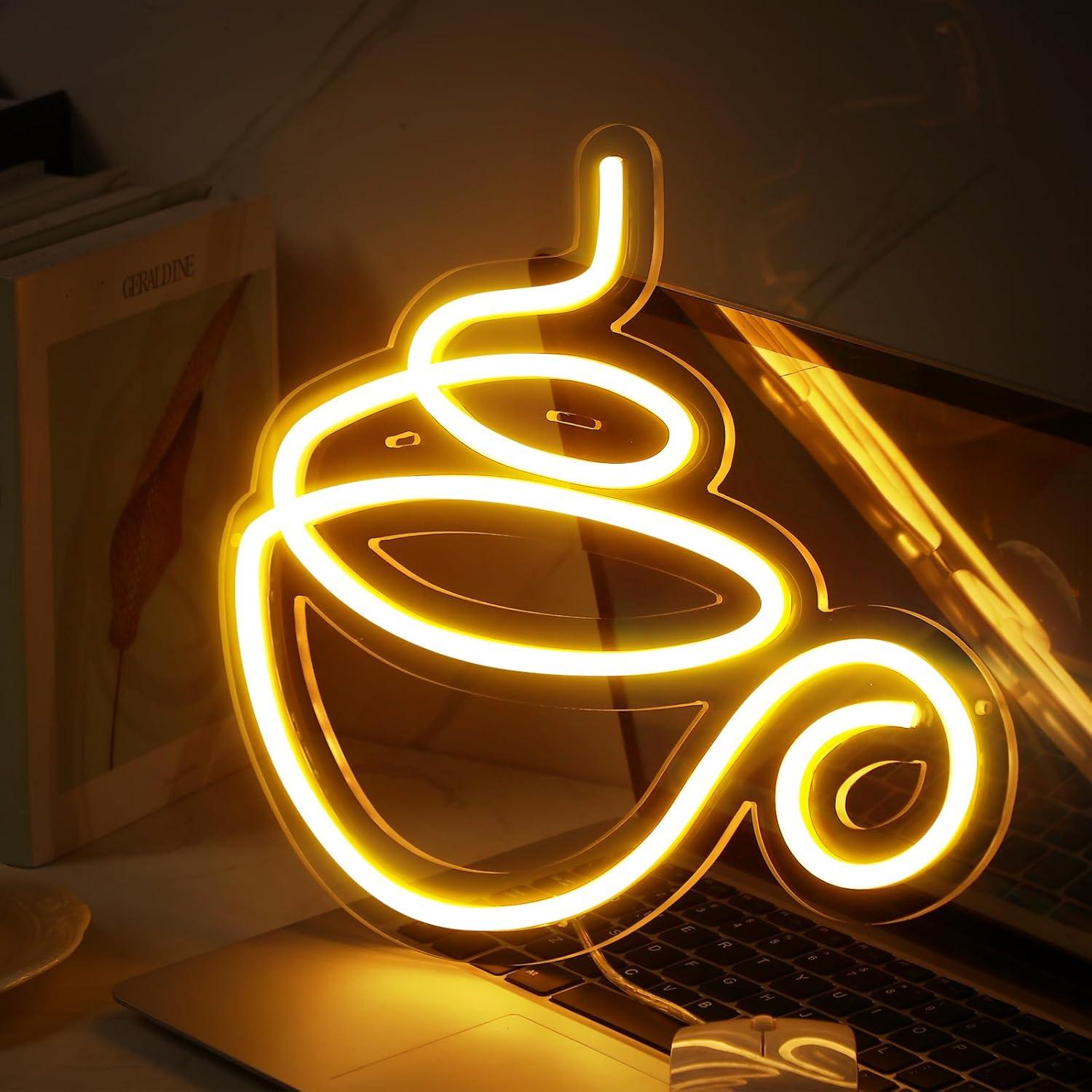 Señal de Neón LED Taza de Café Kathfly 28x30 cm