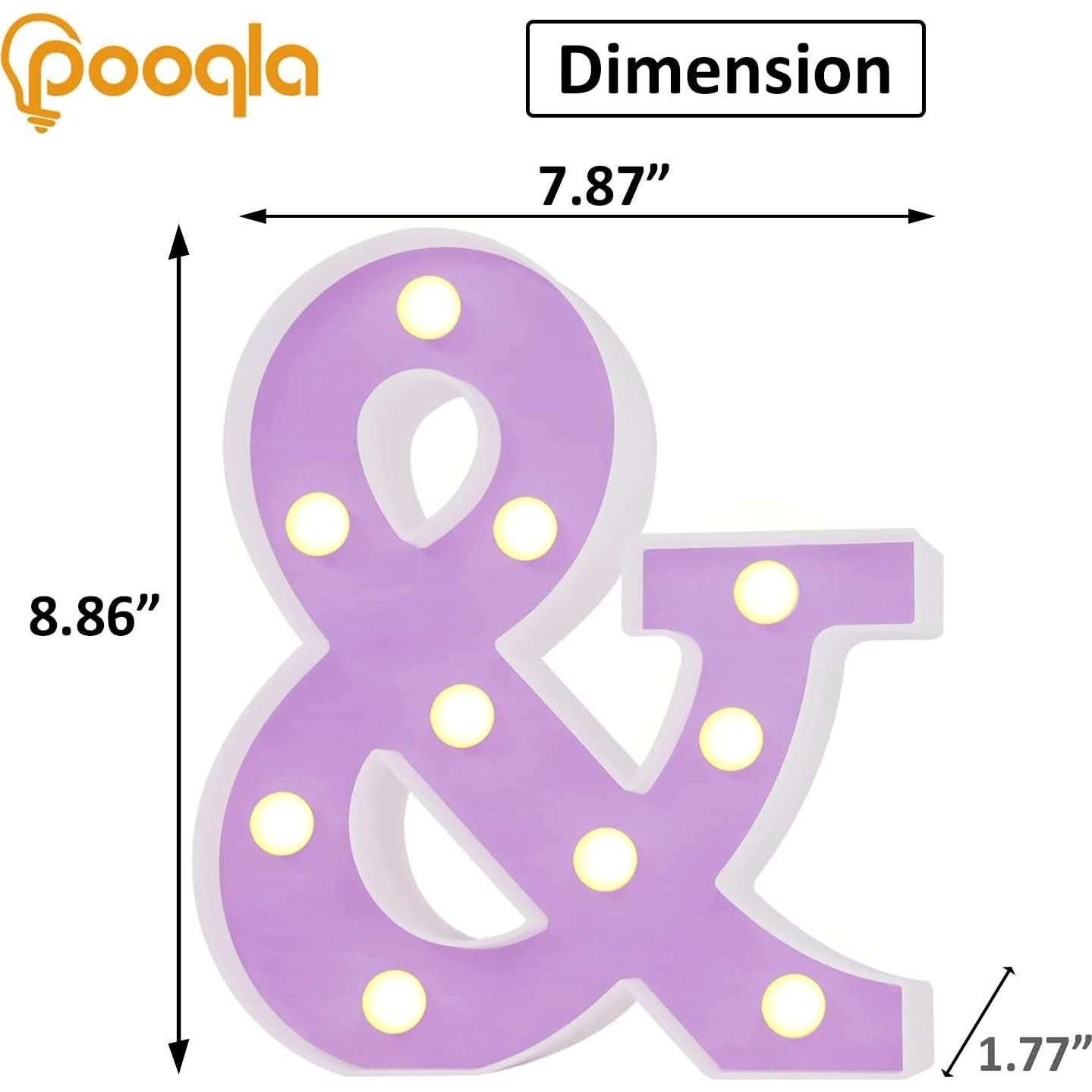 Luces de Letras LED Pooqla, Decoración Colorida para Fiestas