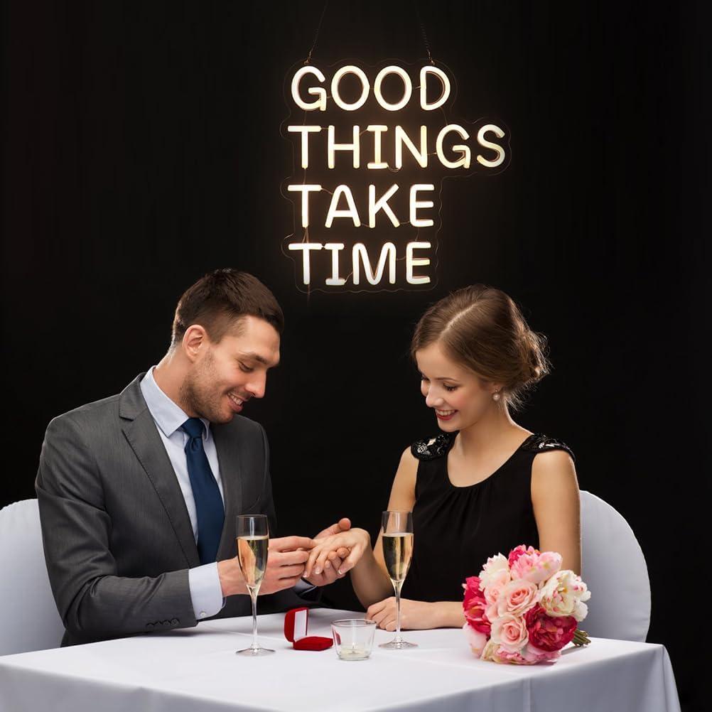 Letrero de Neón QiaoFei 'Las Buenas Cosas Toman Tiempo' USB