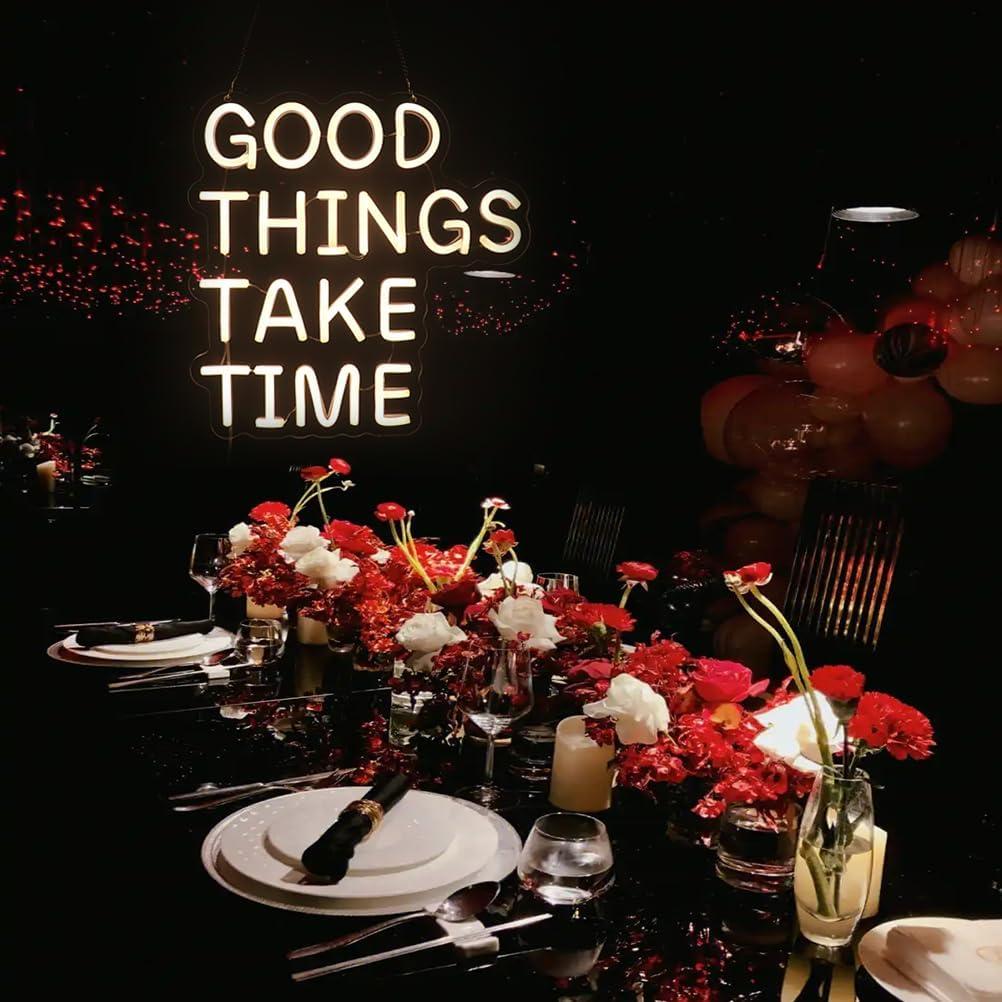 Letrero de Neón QiaoFei 'Las Buenas Cosas Toman Tiempo' USB