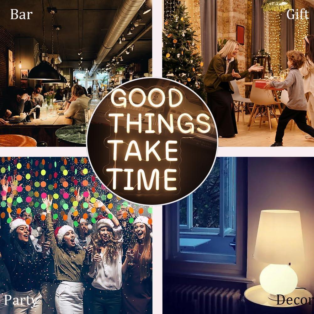 Letrero de Neón QiaoFei 'Las Buenas Cosas Toman Tiempo' USB