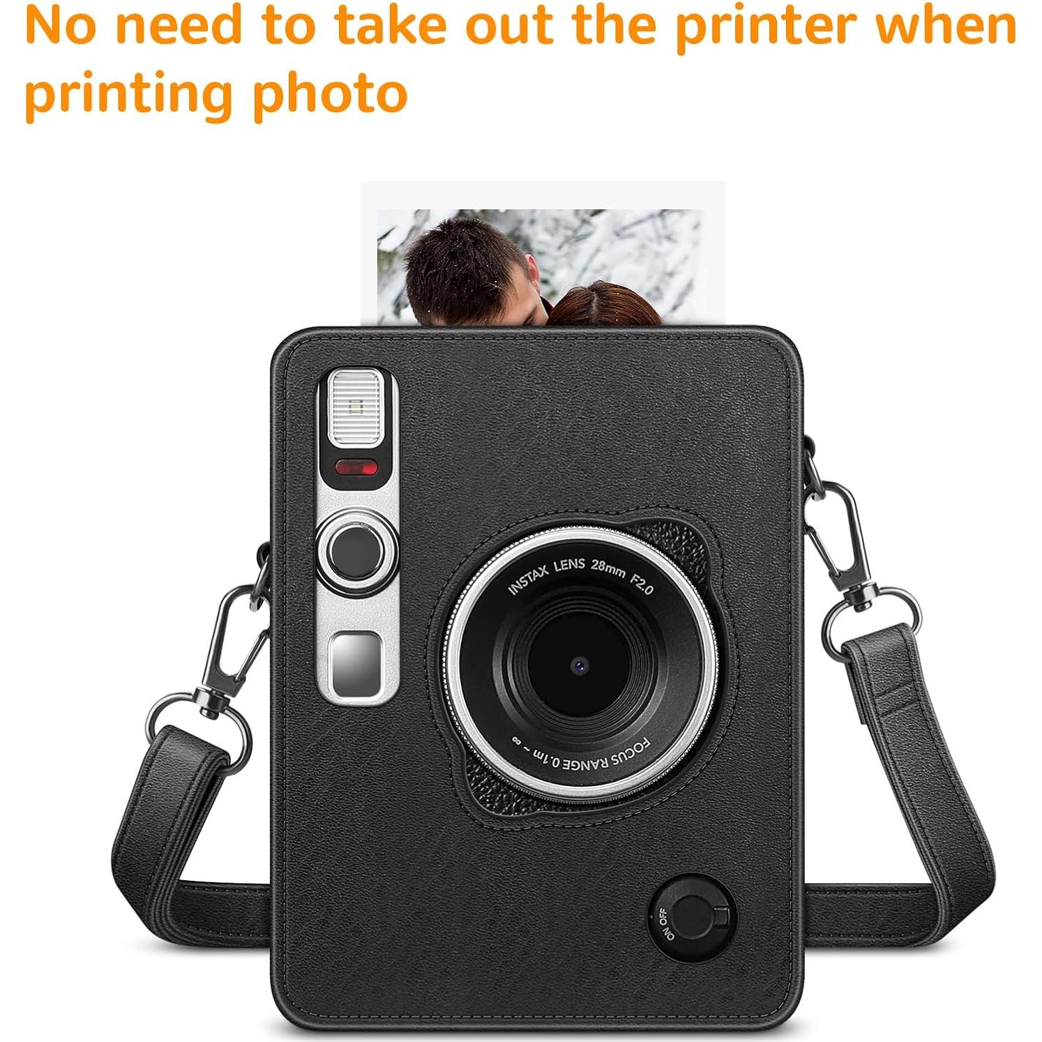 Funda Protectora Fintie para Cámara Fujifilm Instax Mini EVO - Cuero Vegano Negro