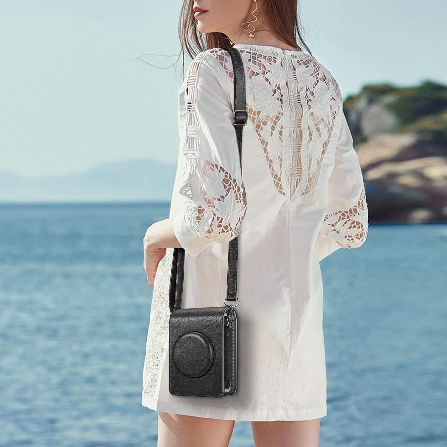 Funda Protectora Fintie para Cámara Fujifilm Instax Mini EVO - Cuero Vegano Negro