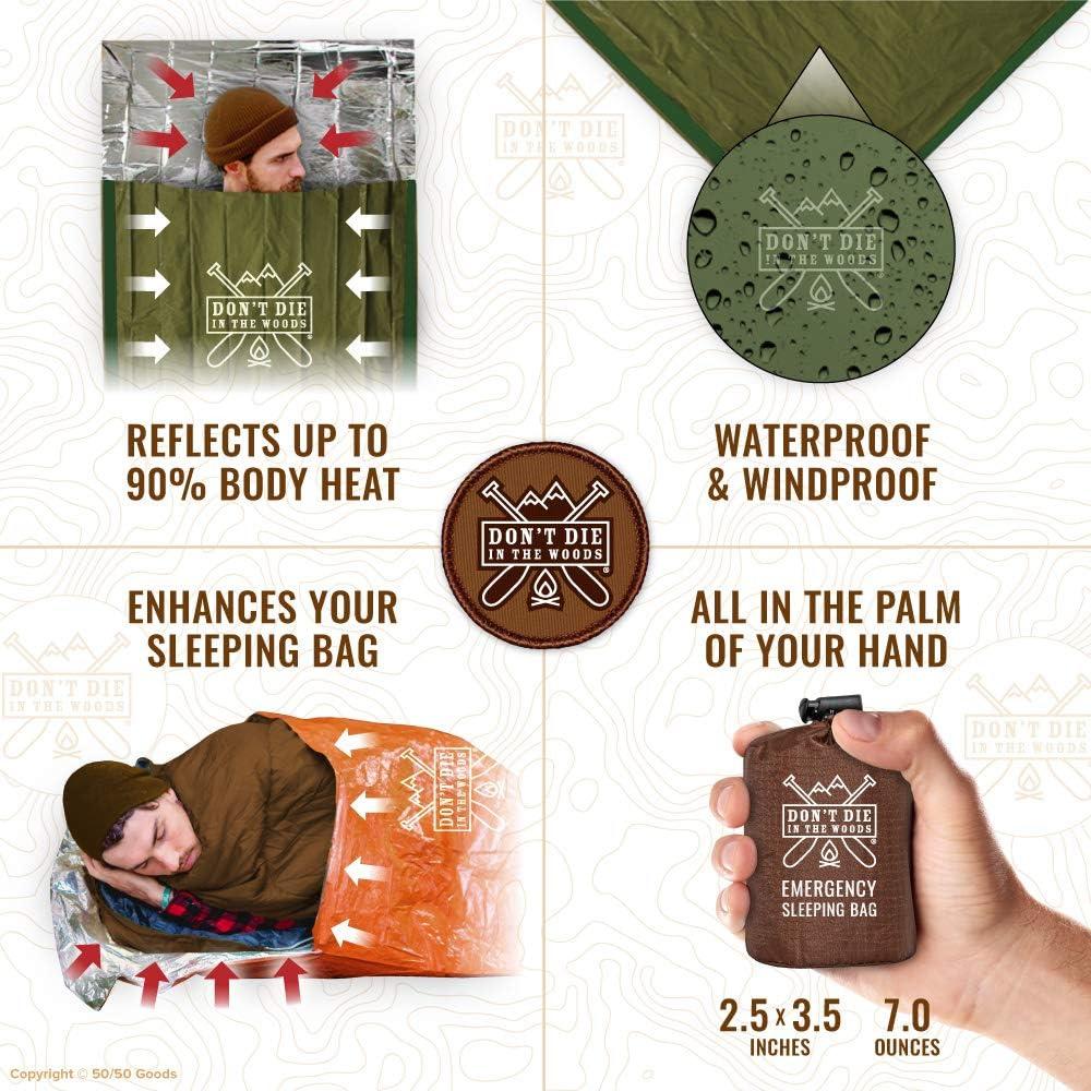 Saco de dormir de emergencia DDITW Mylar 198g impermeable