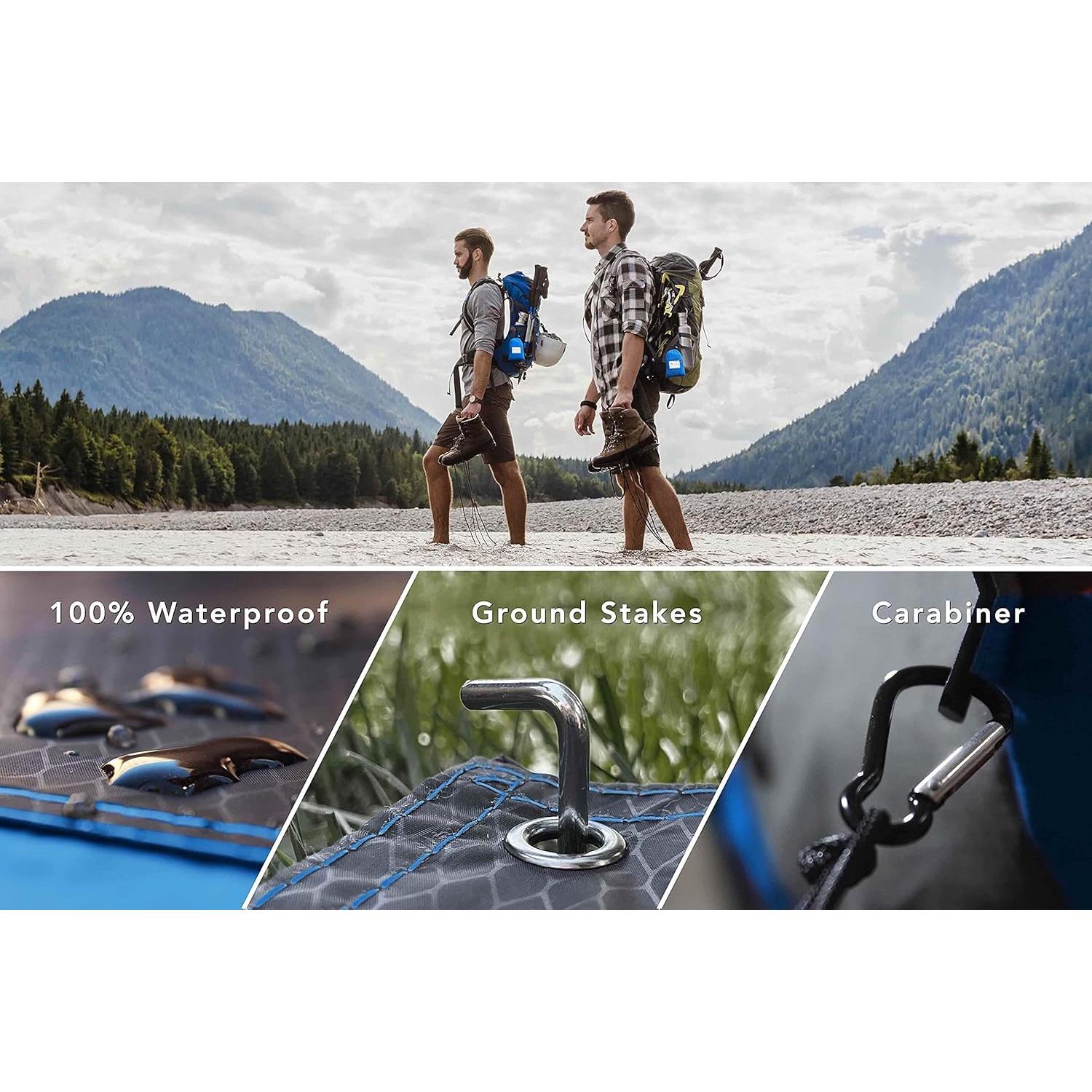 Manta de bolsillo Oceas Outdoor impermeable 152x140 cm azul