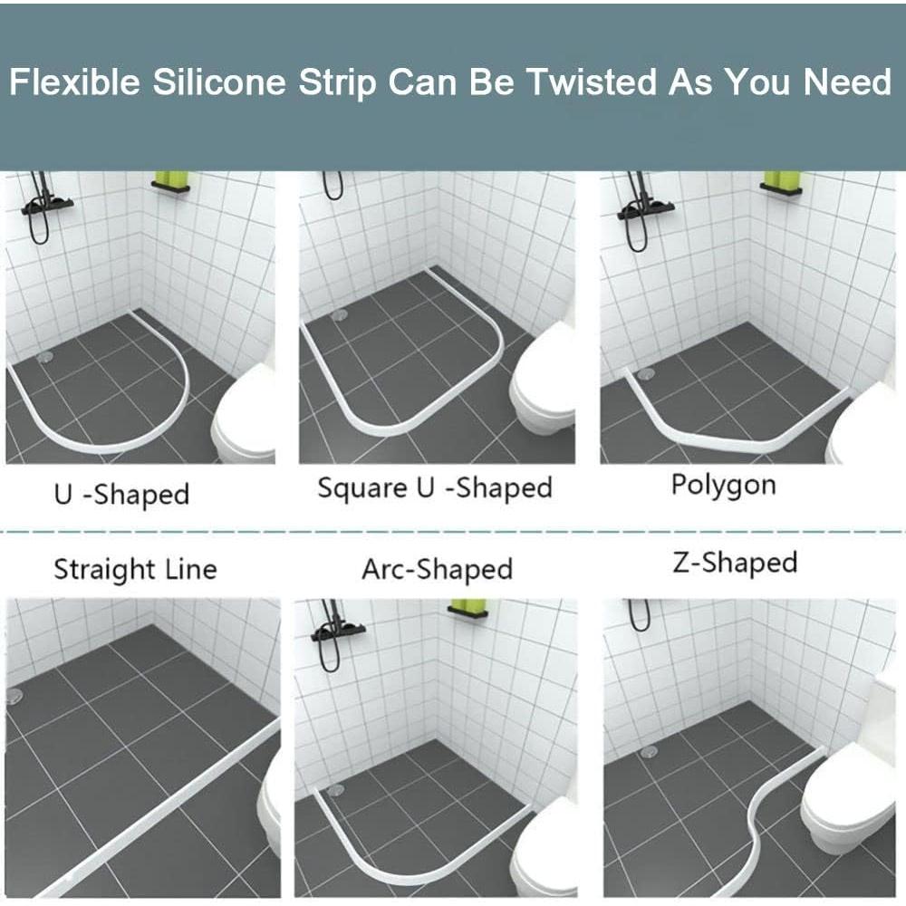 Umbral de Ducha 99 cm Silicona Autoadhesiva Barrera Agua Negra