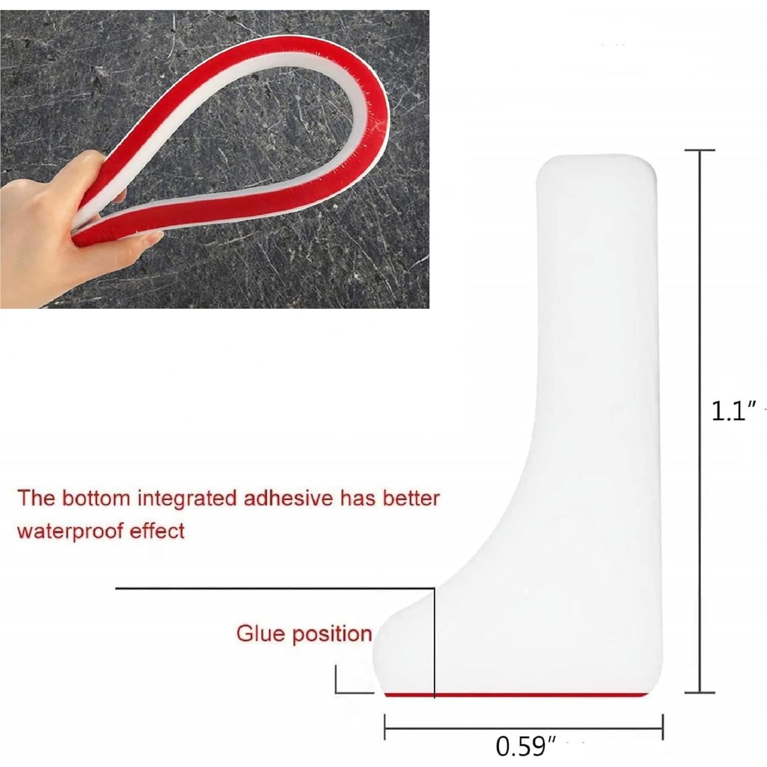 Umbral de Ducha 99 cm Silicona Autoadhesiva Barrera Agua Negra