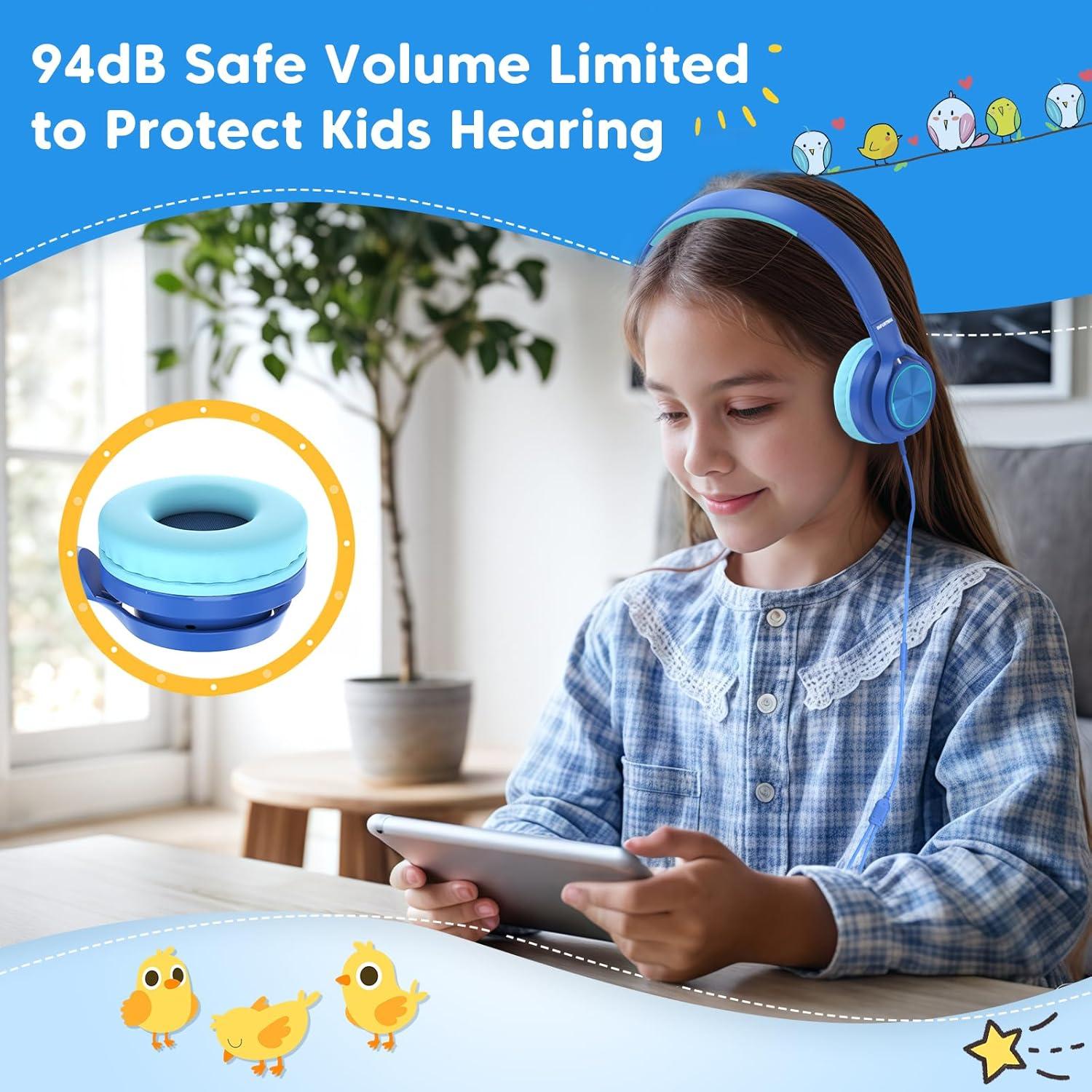 Auriculares INFURTURE CH5 USB-C/3.5mm para Niños 94dB Azul
