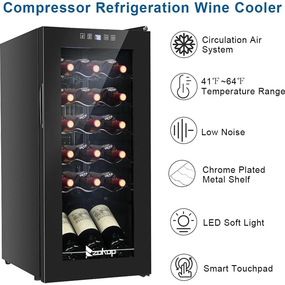 Enfriador de Vino Winado 18 Botellas Control Digital Compacto