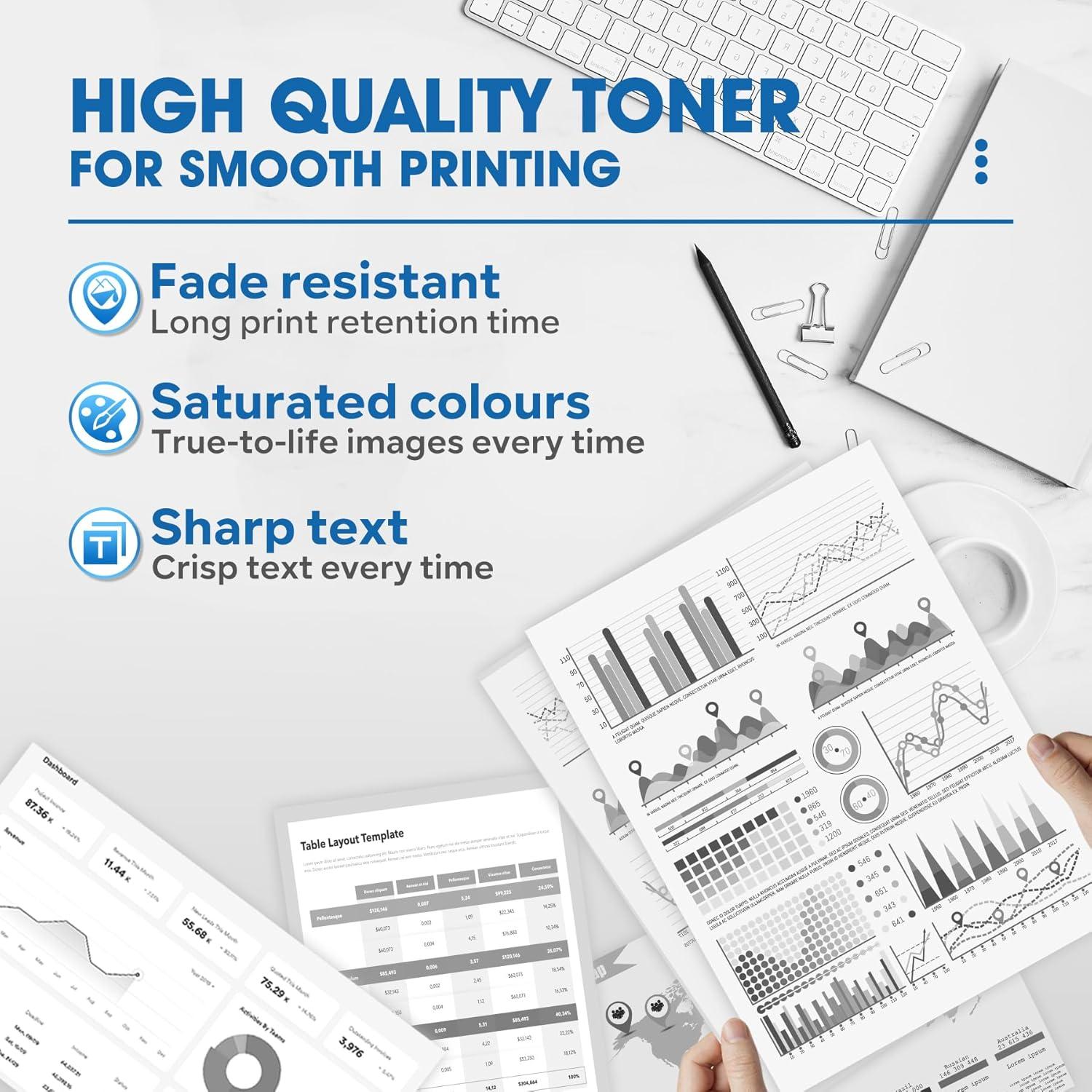 Cartuchos de Tóner Negro VIHAN TN730 para Brother - 2 Paquetes