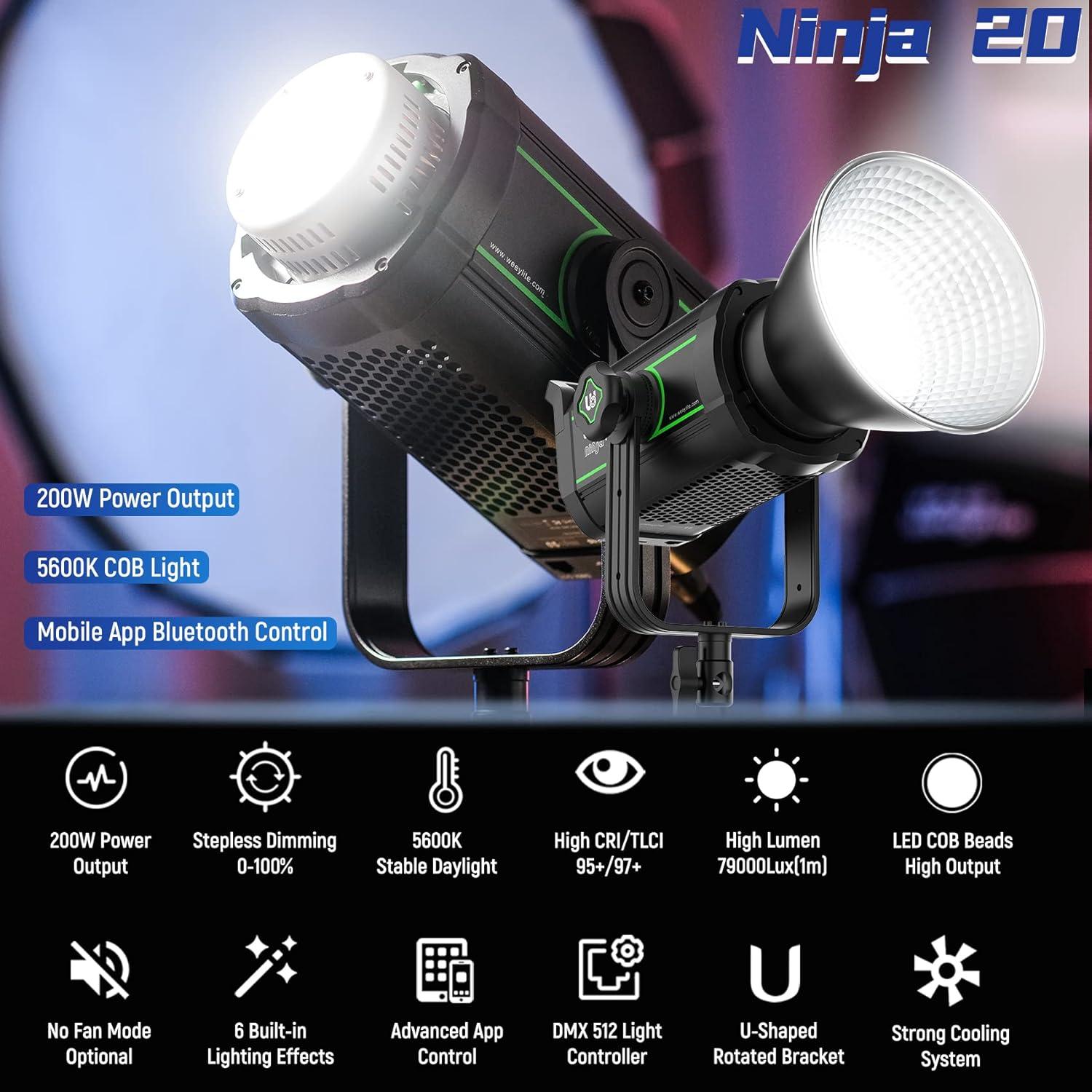 Luz de Video LED Weeylite Ninja 20 200W 5600K CRI 95+