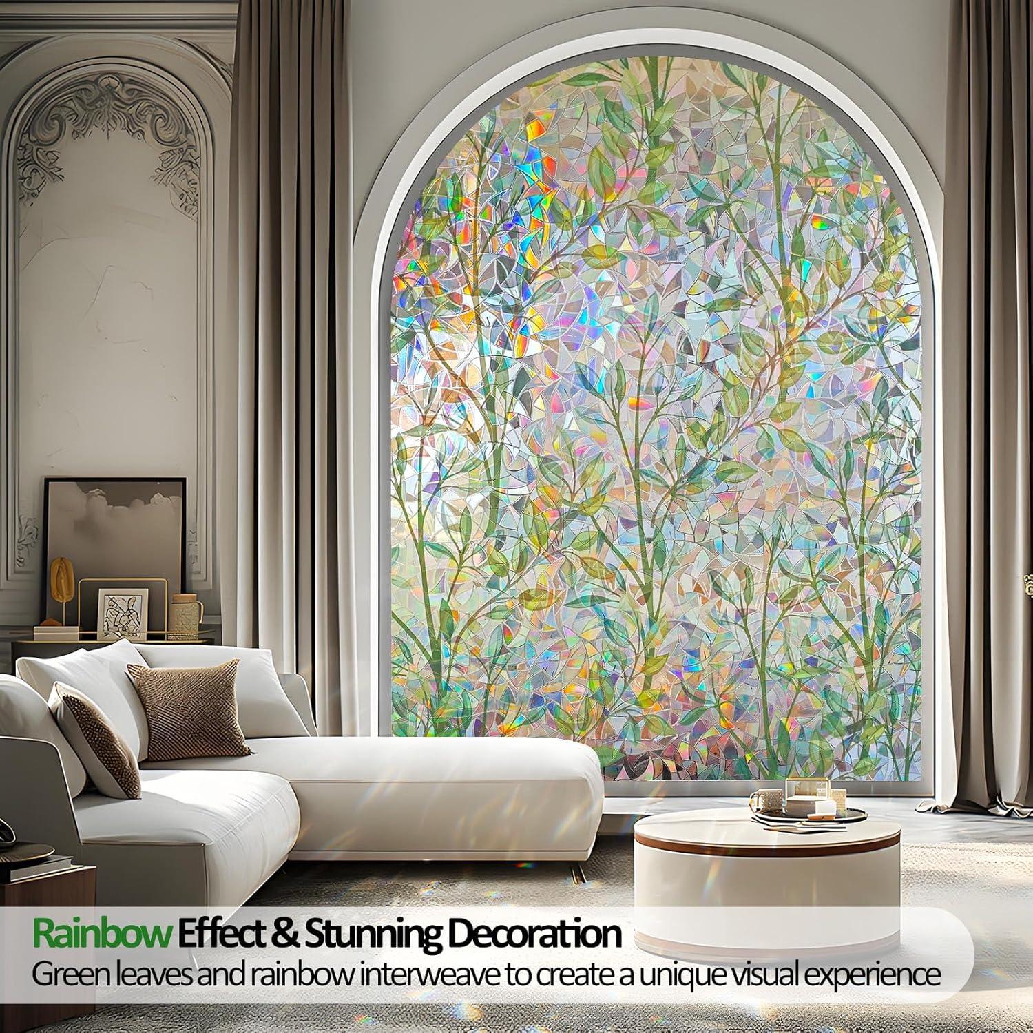 Película de Privacidad para Ventanas ZHMRROAD Arcoíris 44.5x199.8cm