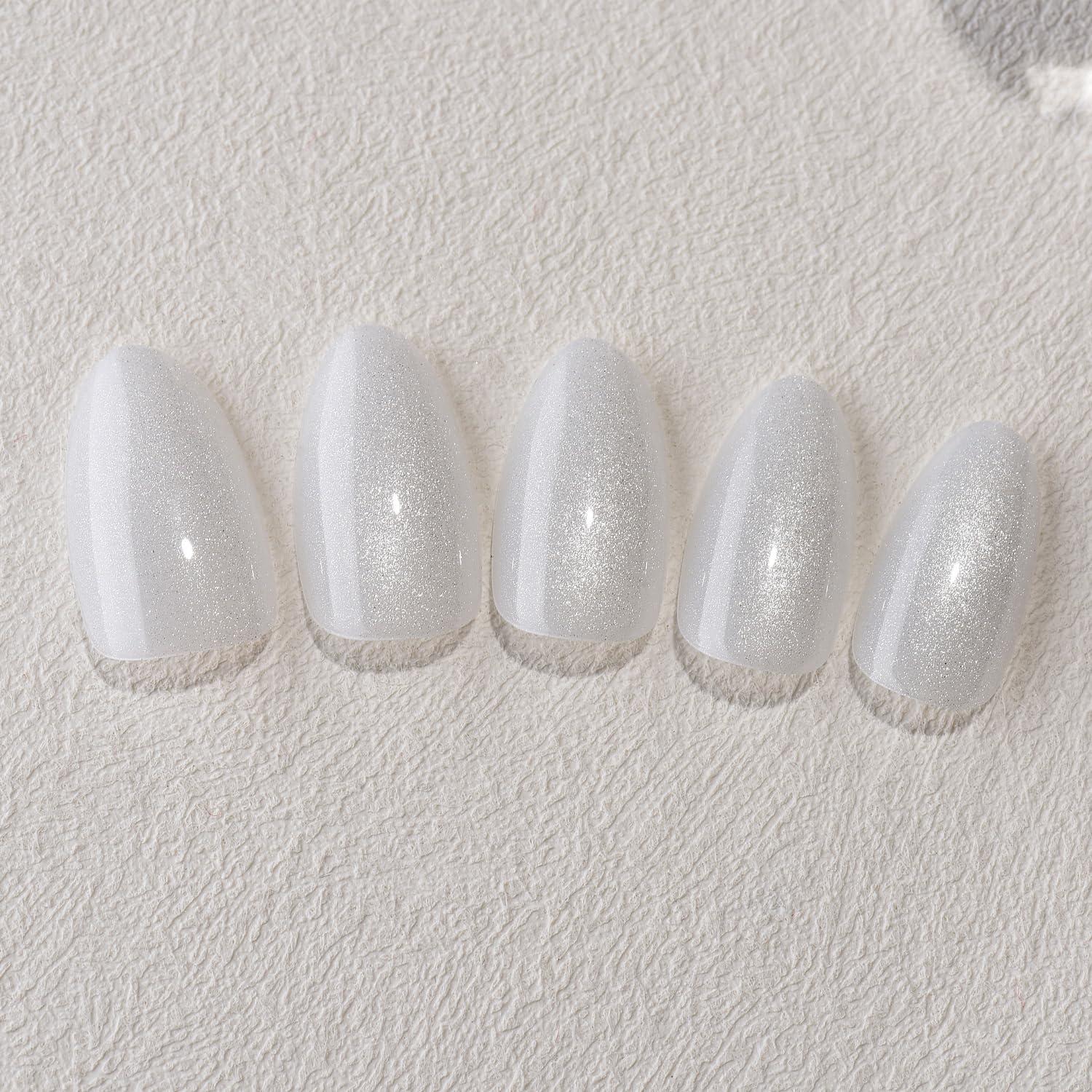 Uñas Postizas Cat Eye Cortas Stbisen - Perla Eclipsada