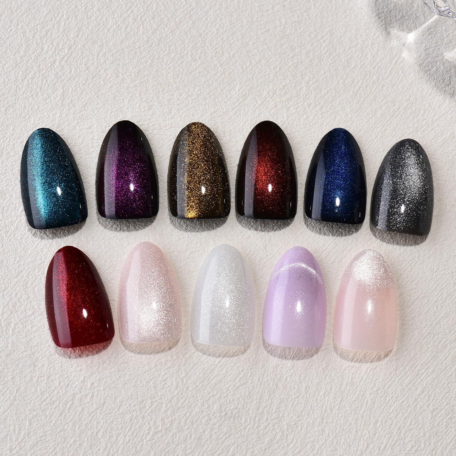 Uñas Postizas Cat Eye Cortas Stbisen - Perla Eclipsada