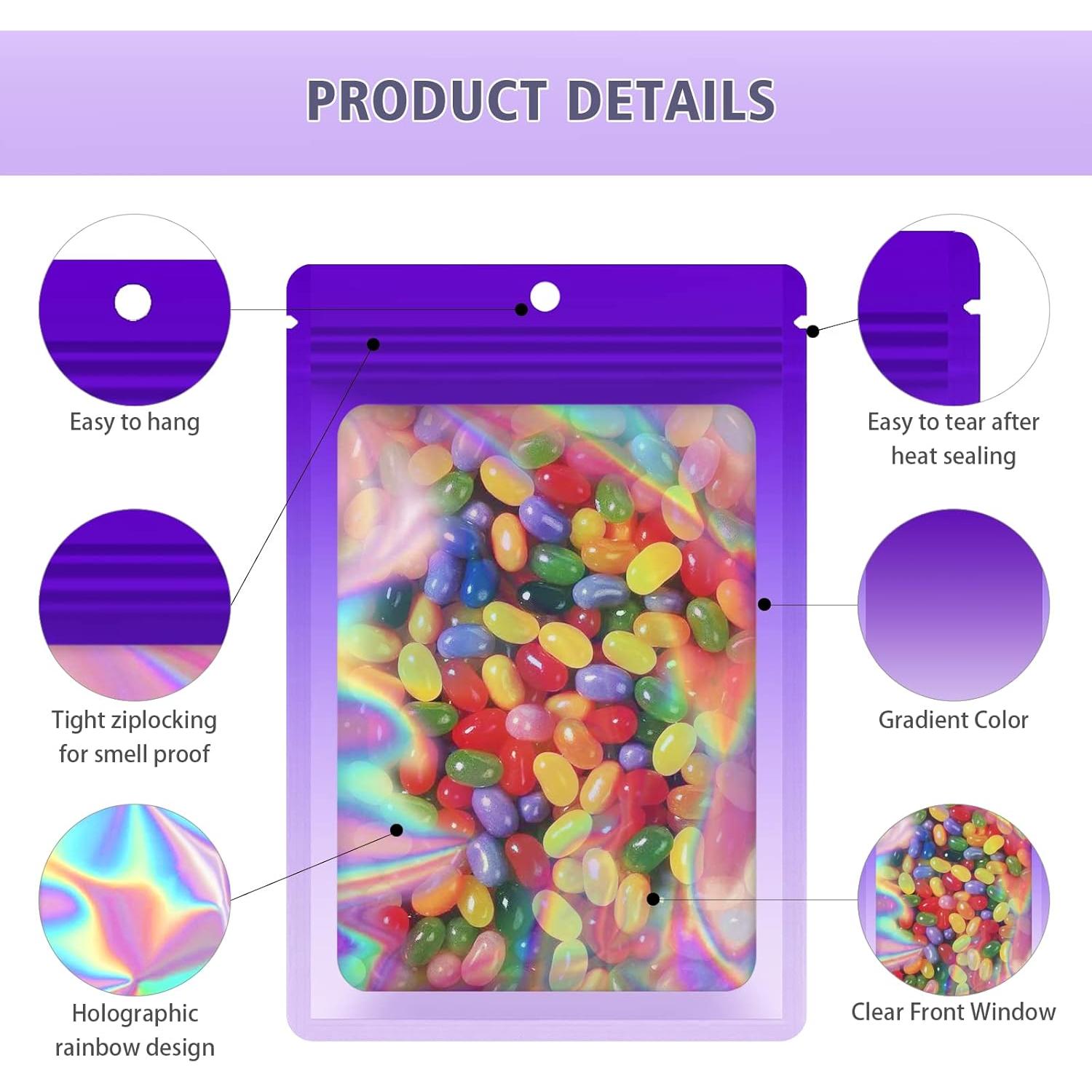 100 Bolsas Mylar Reutilizables LoraLosa 6.1x10.2 cm a Prueba de Olores