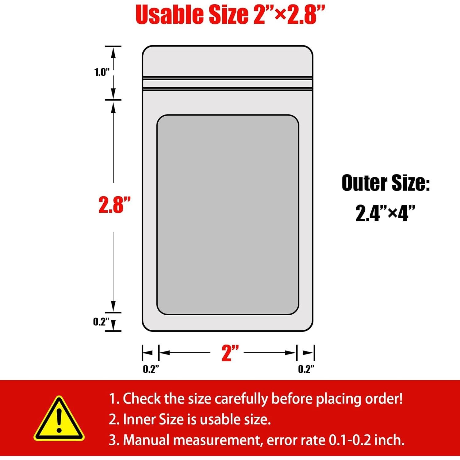 100 Bolsas Mylar Reutilizables LoraLosa 6.1x10.2 cm a Prueba de Olores