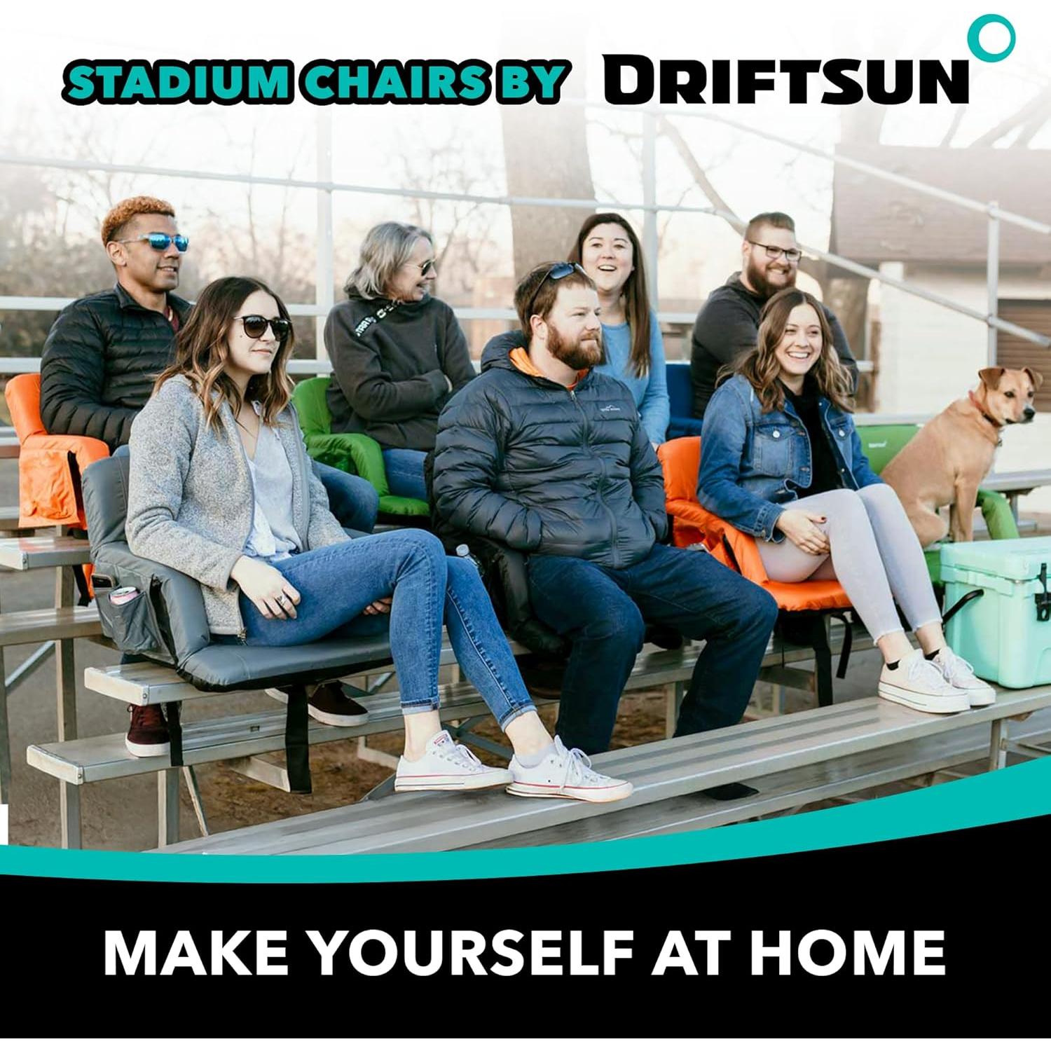 Silla de Estadio Plegable Driftsun Extra Ancha con Respaldo