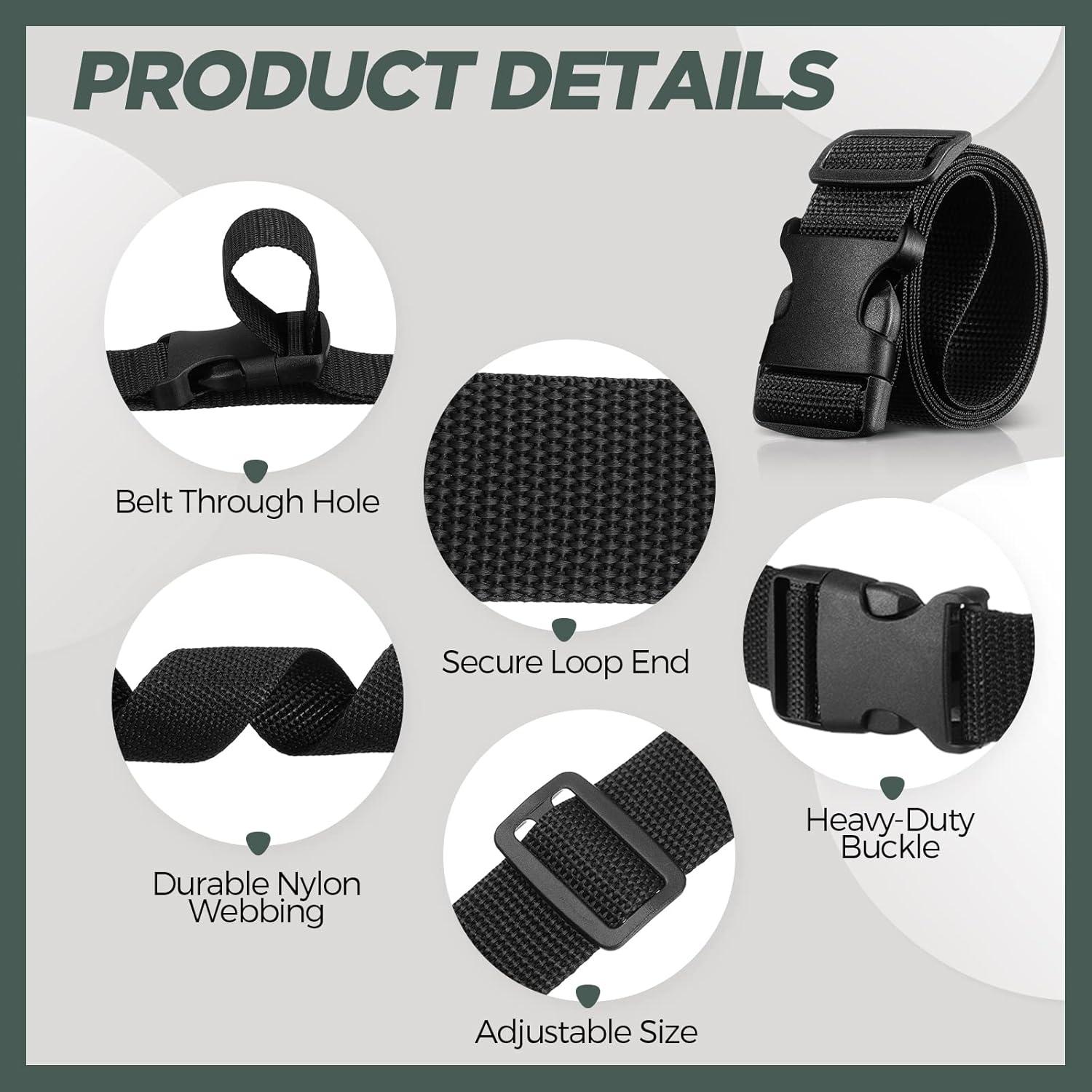 Cinturón Táctico Hicarer 20 Piezas Nylon Negro Ajustable