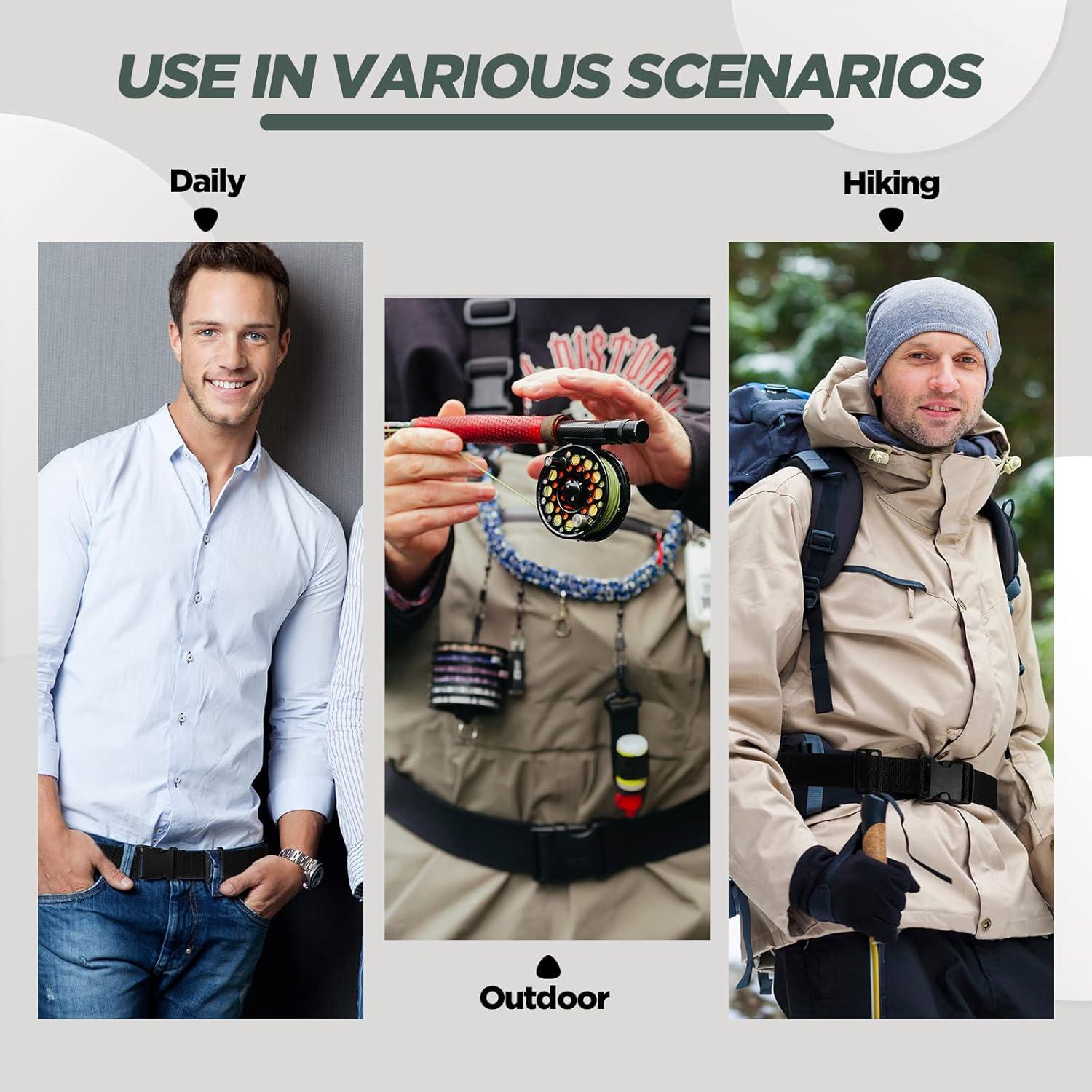 Cinturón Táctico Hicarer 20 Piezas Nylon Negro Ajustable