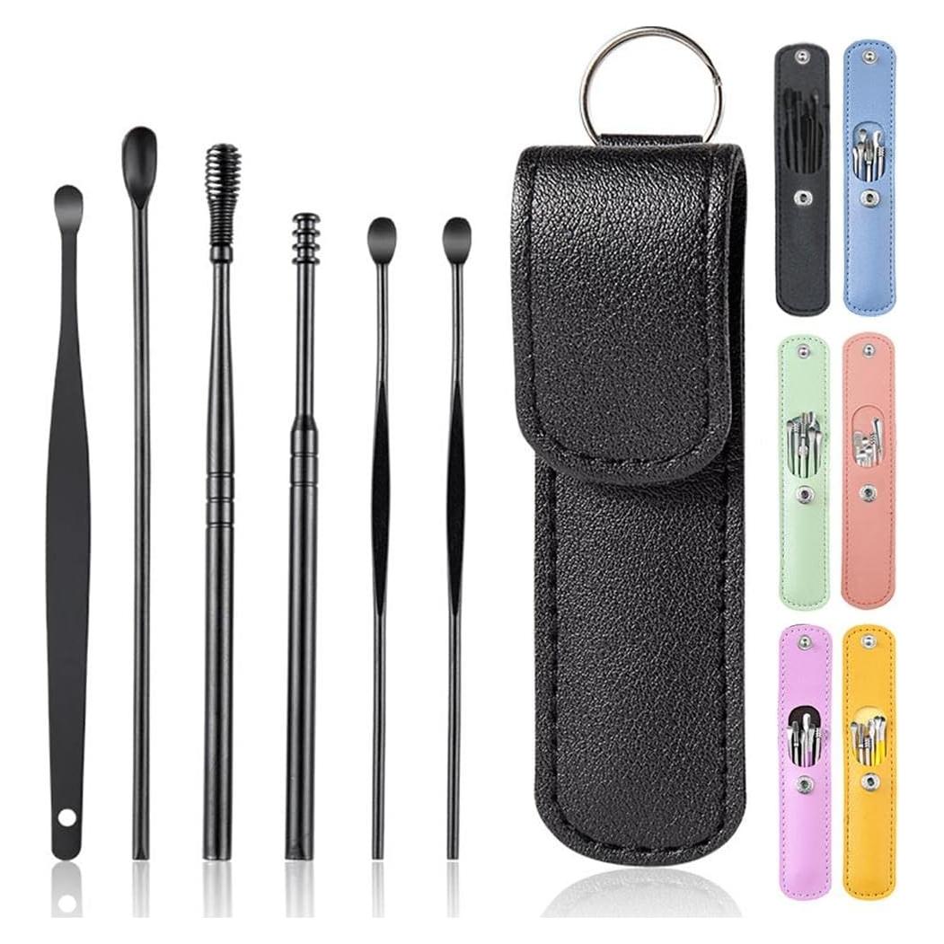 Kit de Limpieza de Oídos PPIOOY - 6 Piezas con Estuche Negro