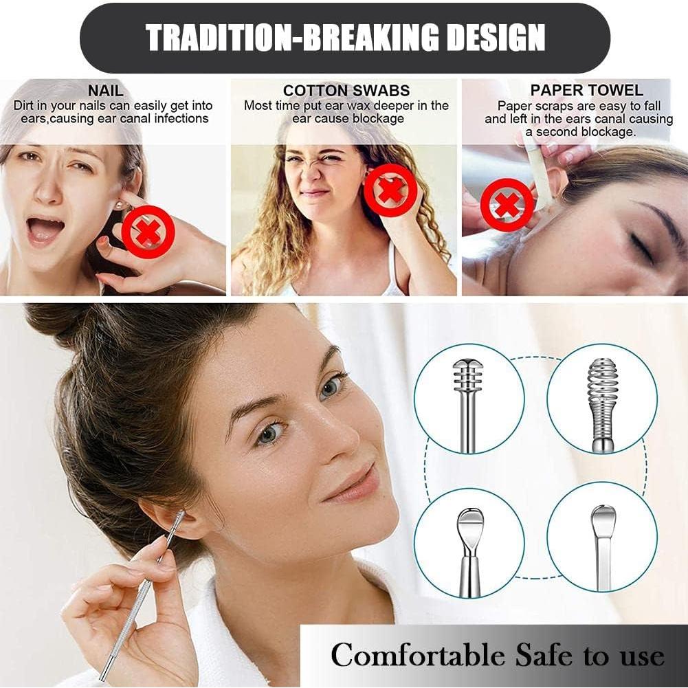 Kit de Limpieza de Oídos PPIOOY - 6 Piezas con Estuche Negro