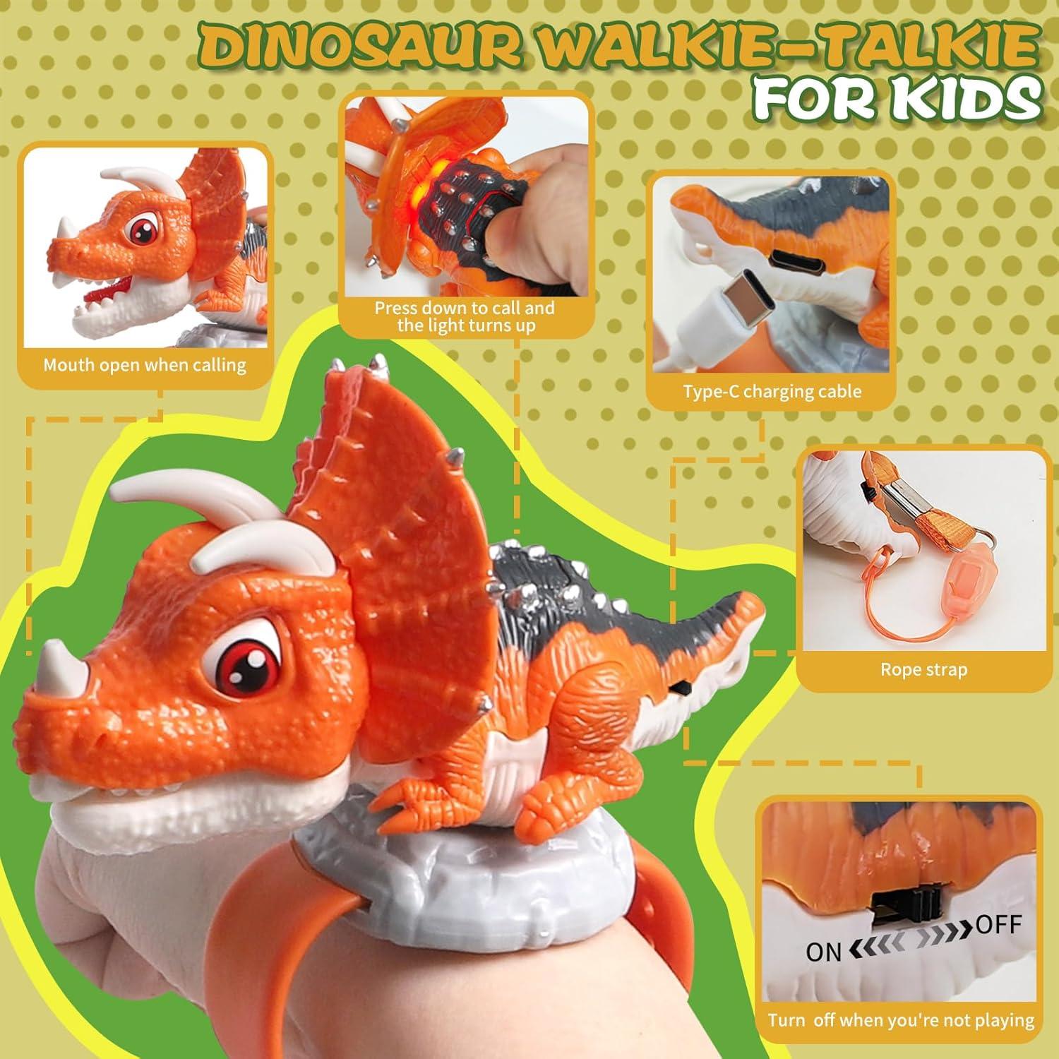 Walkie Talkies Dinosaurio Recargables Surper para Niños 304.8m