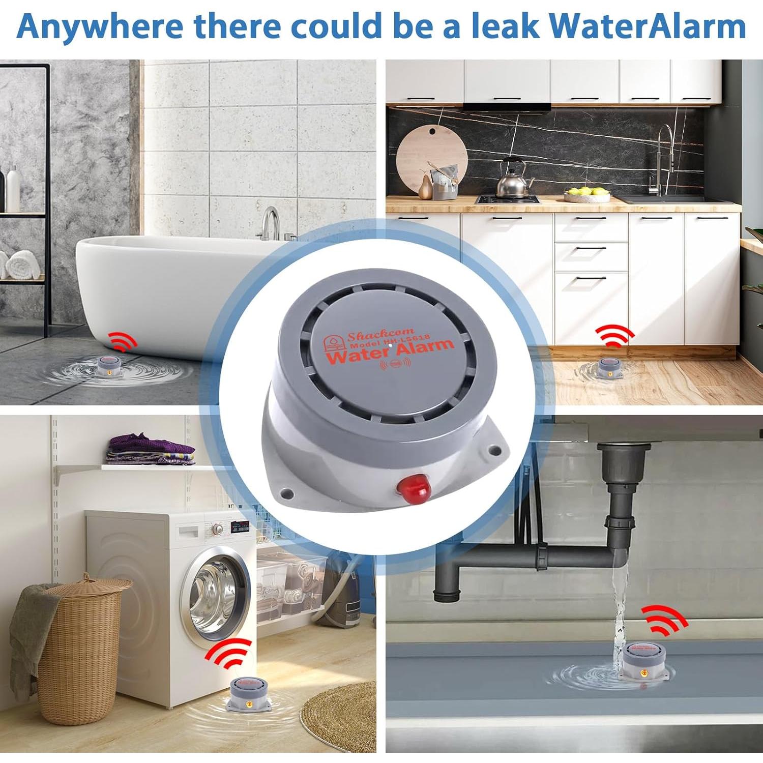 Detector de Fugas de Agua Shackcom 110DB Inalámbrico 1 Paquete