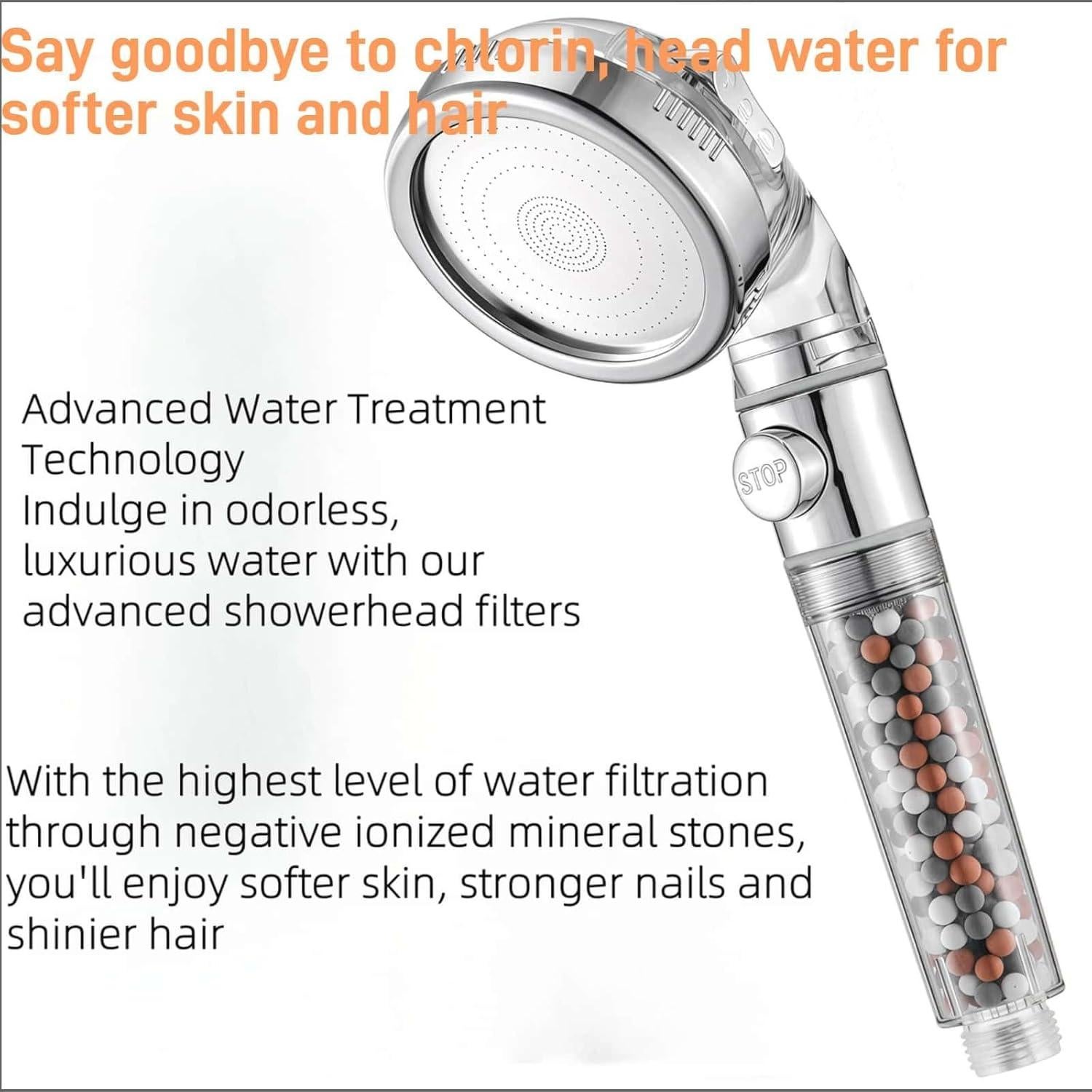 Cabezal de Ducha Filtrado Kindred Home - Alta Presión, 4 Modos