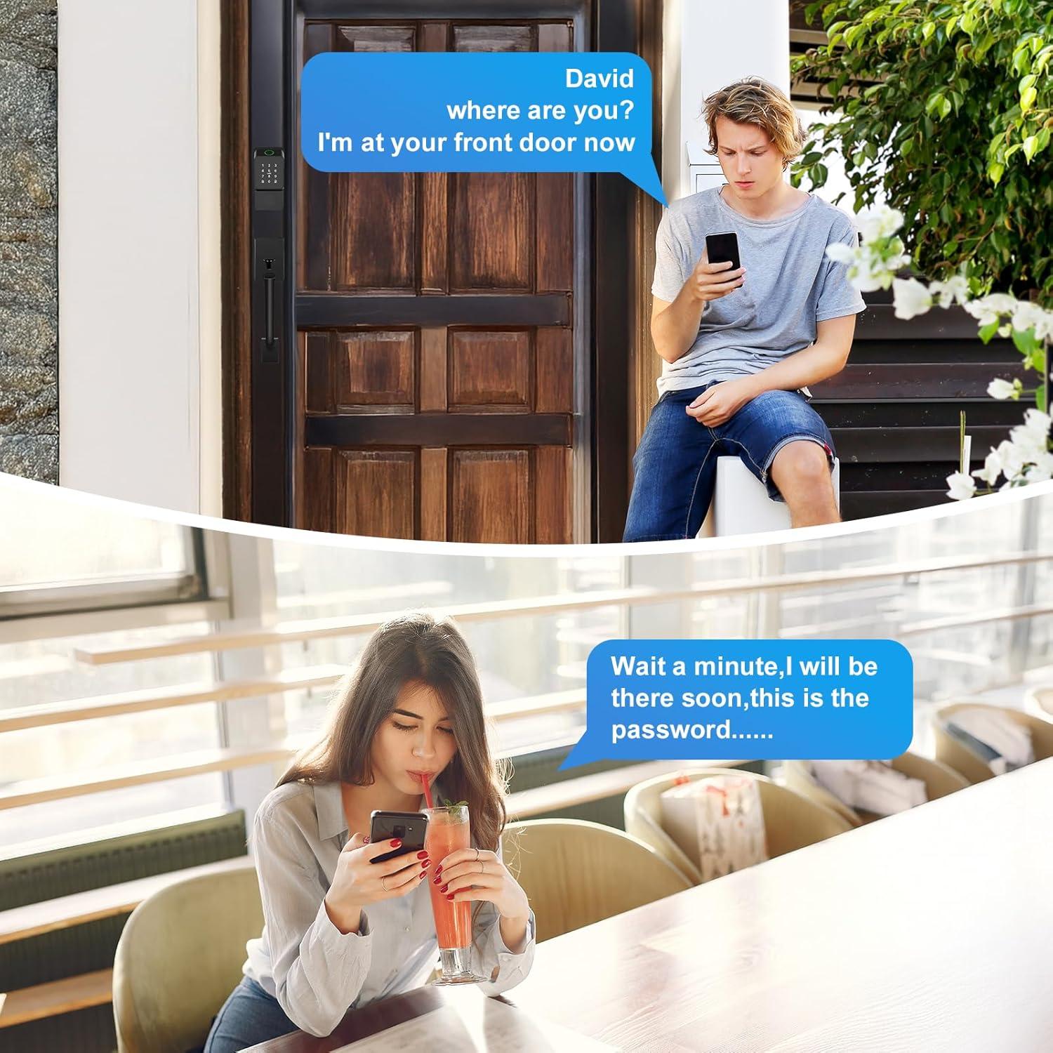 Cerradura Inteligente Mutak 6 en 1 con Manijas y Huella Dactilar