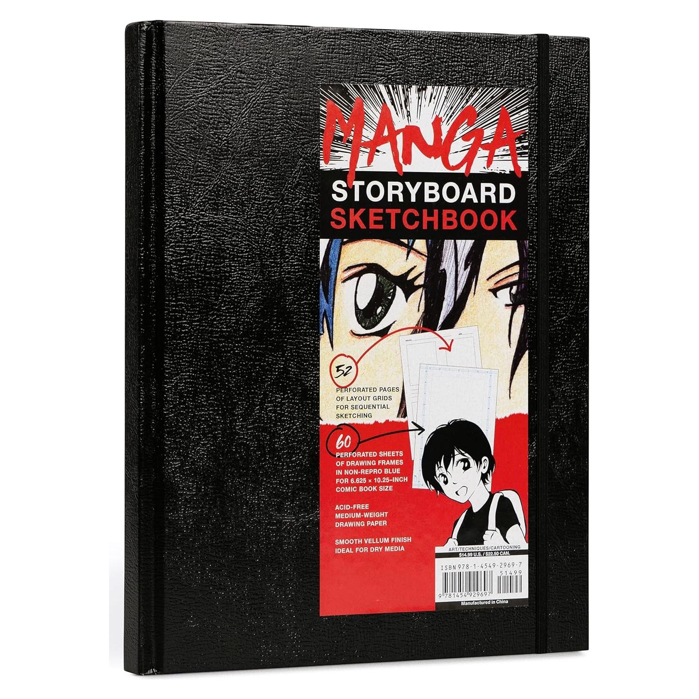 Manga Storyboard Sketchbook: A Comic Book Sketchbook with Storyboard Layout Grids, Acid-Free Medium-Weight Drawing Comic Book Paper