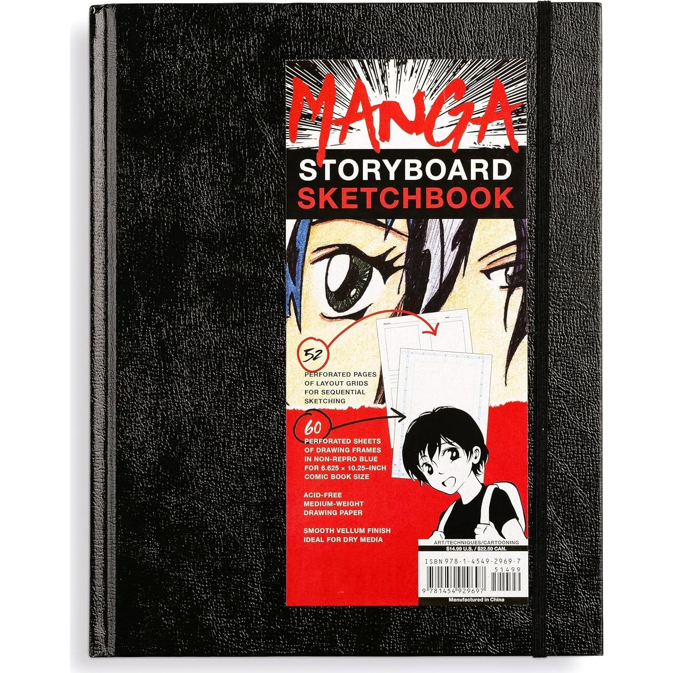 Manga Storyboard Sketchbook: A Comic Book Sketchbook with Storyboard Layout Grids, Acid-Free Medium-Weight Drawing Comic Book Paper