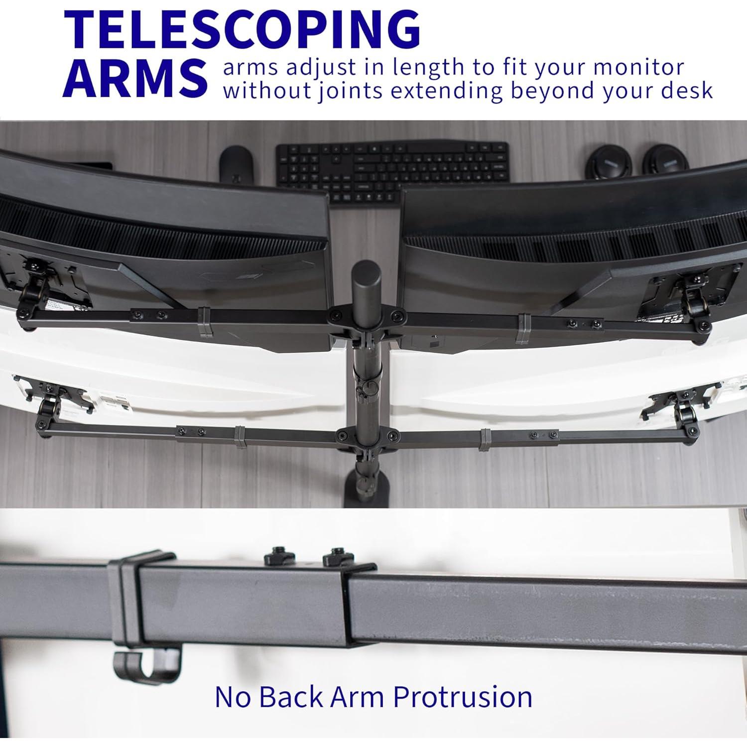 Soporte de Escritorio VIVO STAND-TS38C-4 para 4 Monitores 27-38"