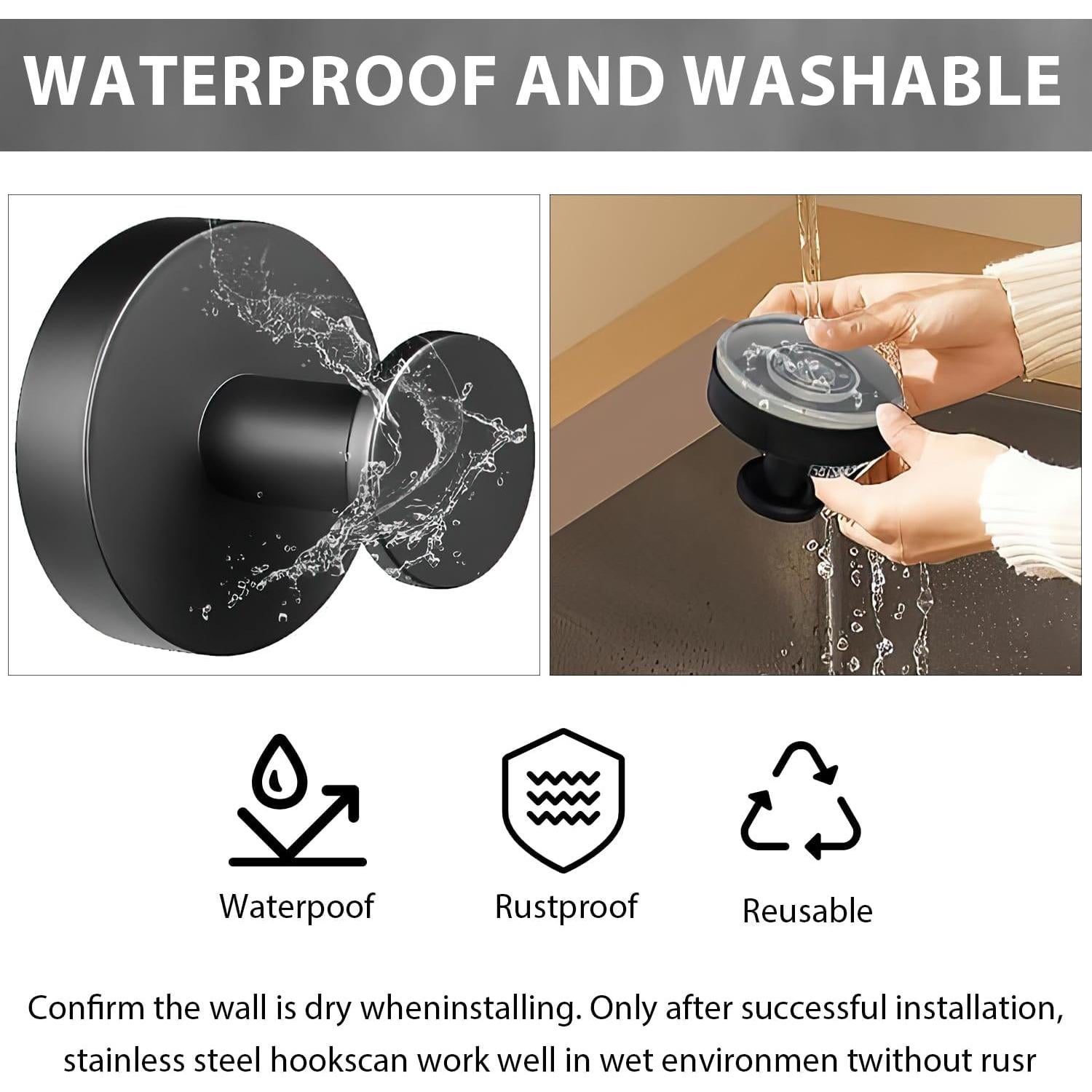 Ganchos de Succión para Ducha Iaredon Negros 2 Piezas