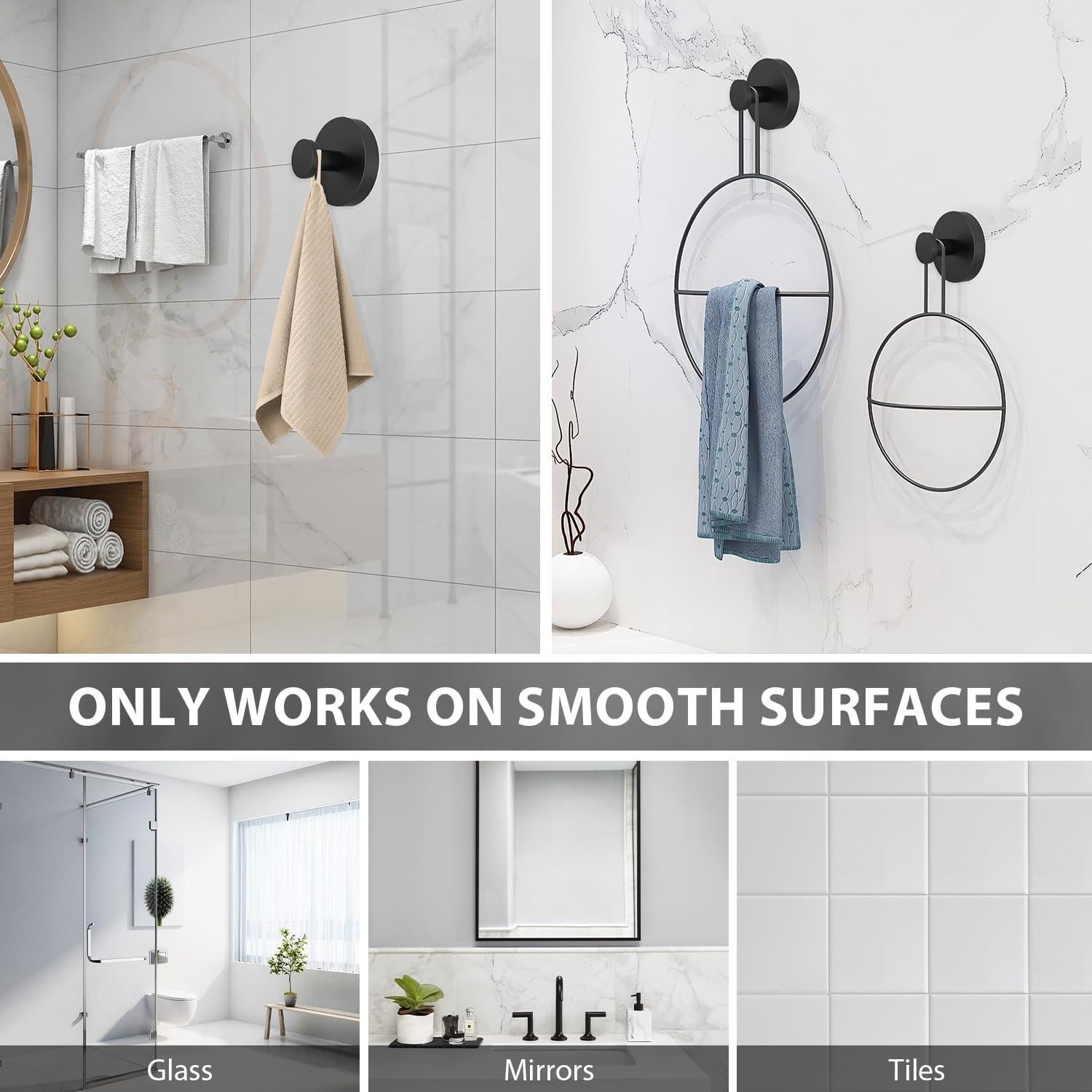 Ganchos de Succión para Ducha Iaredon Negros 2 Piezas